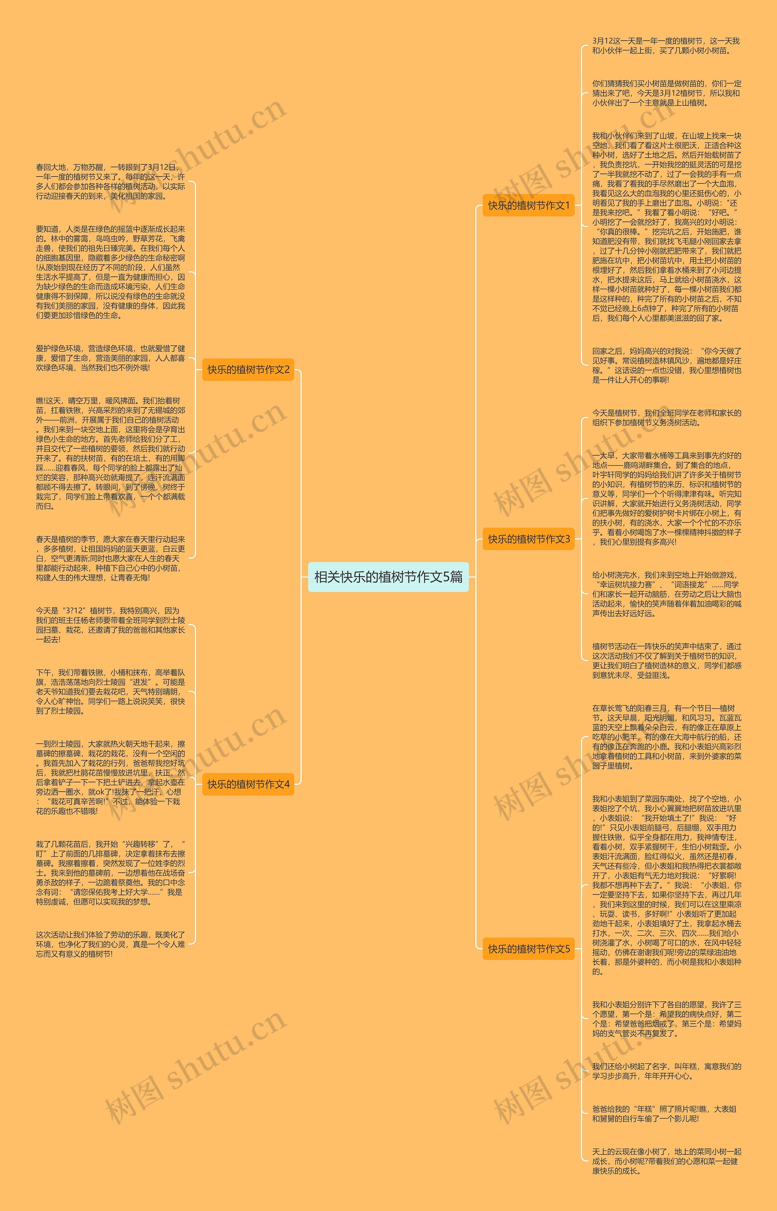 相关快乐的植树节作文5篇思维导图