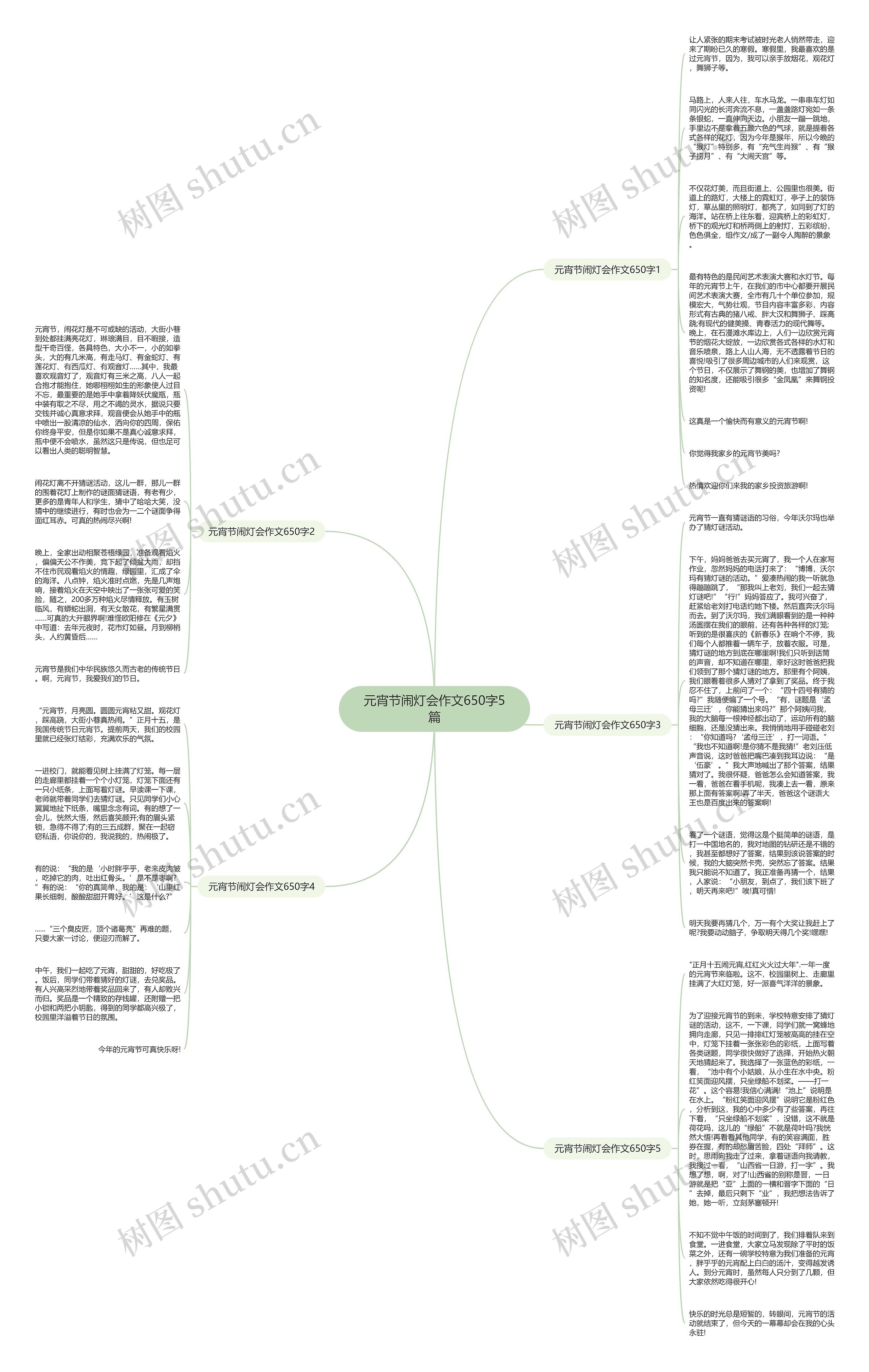 元宵节闹灯会作文650字5篇思维导图