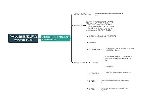 2021英语四级词汇讲解及考点归纳：make