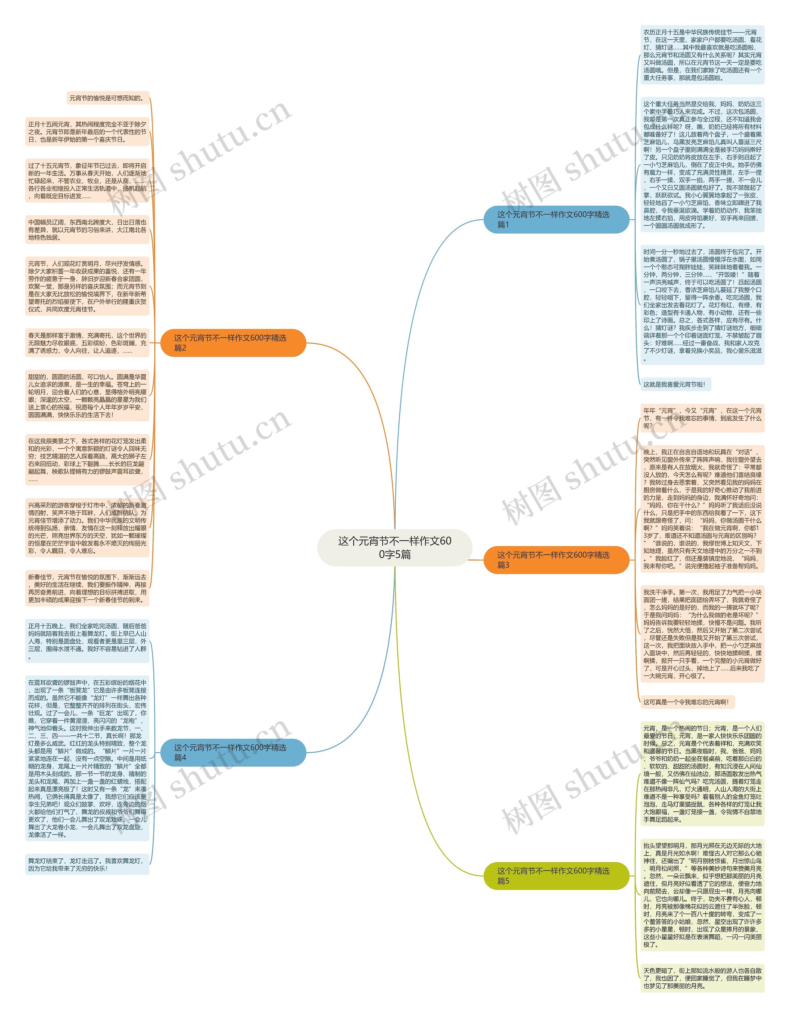 这个元宵节不一样作文600字5篇思维导图