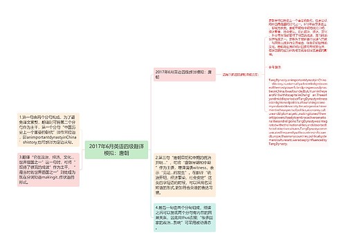 2017年6月英语四级翻译模拟：唐朝