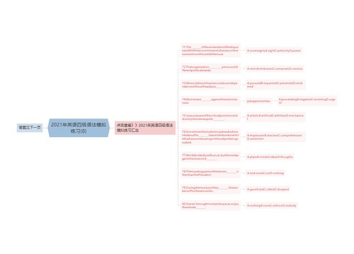 2021年英语四级语法模拟练习(8)