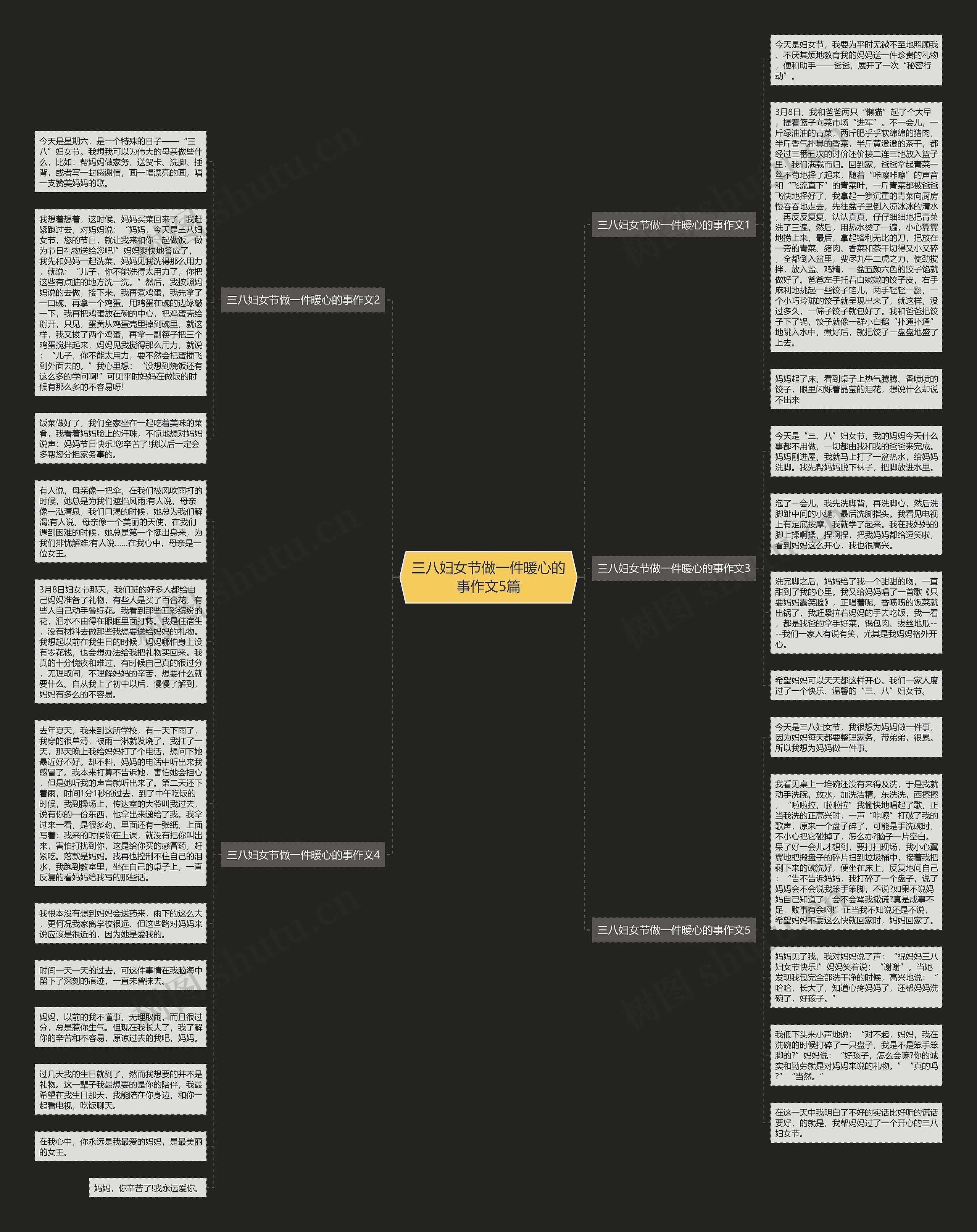 三八妇女节做一件暖心的事作文5篇思维导图