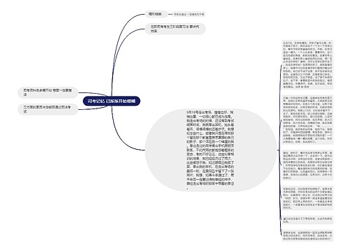 司考记忆 已渐渐开始模糊