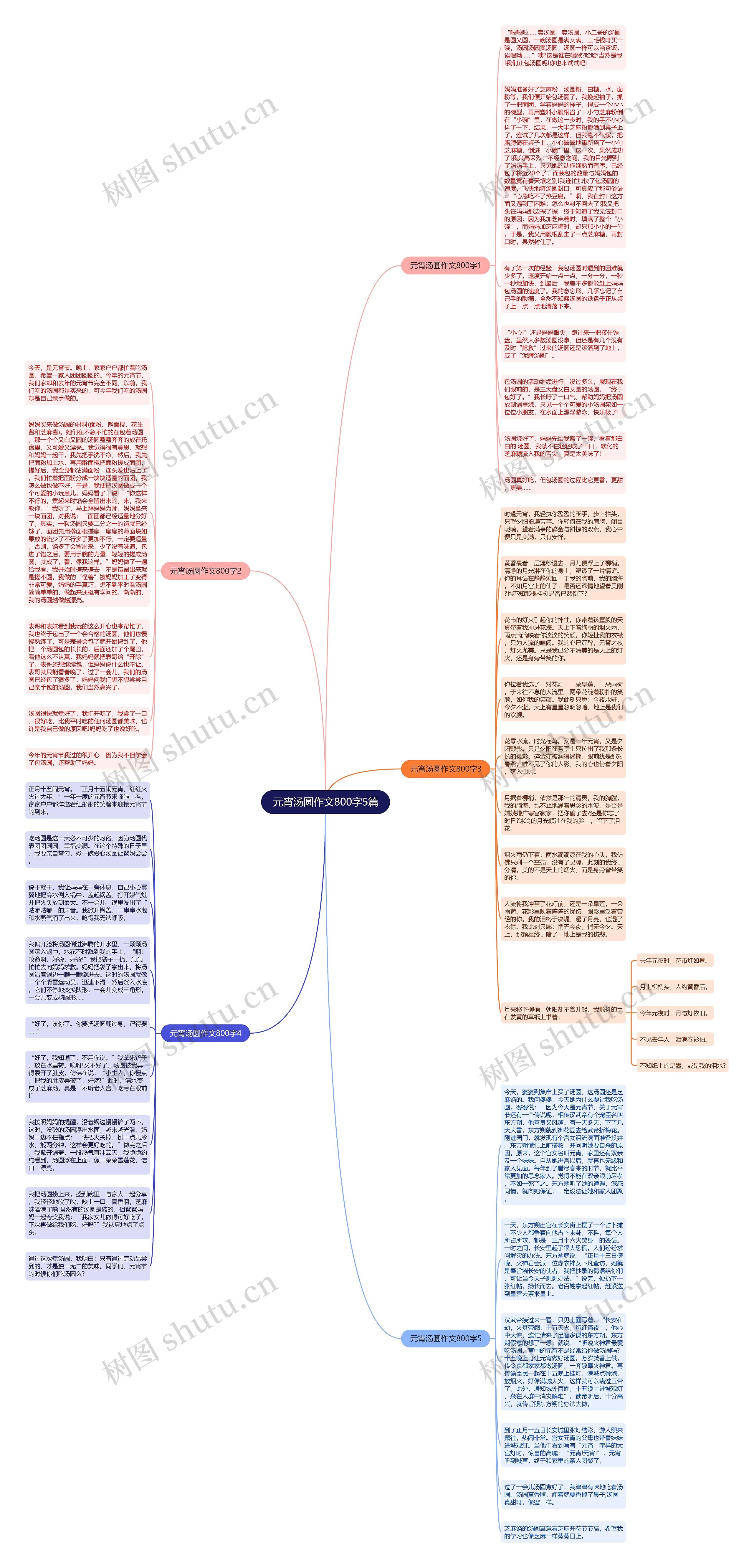 元宵汤圆作文800字5篇思维导图
