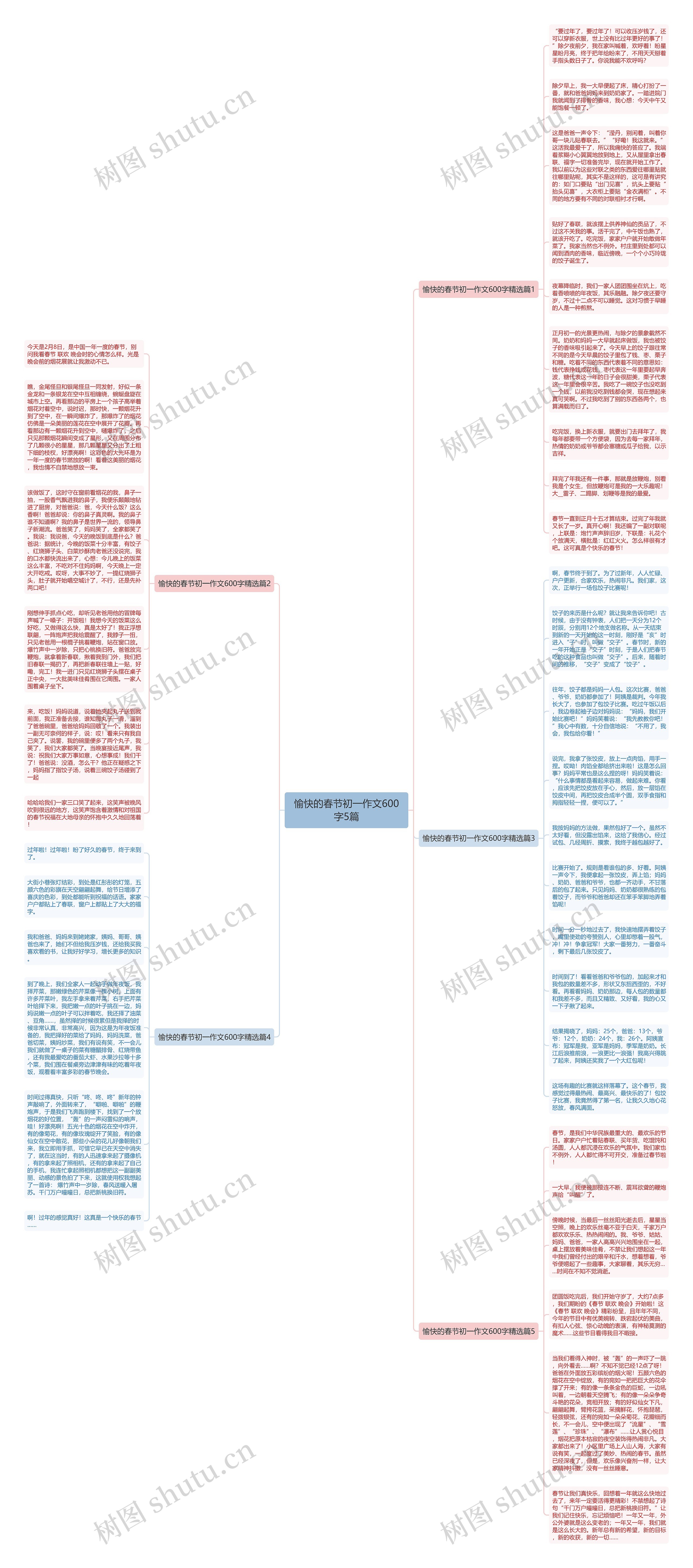 愉快的春节初一作文600字5篇思维导图