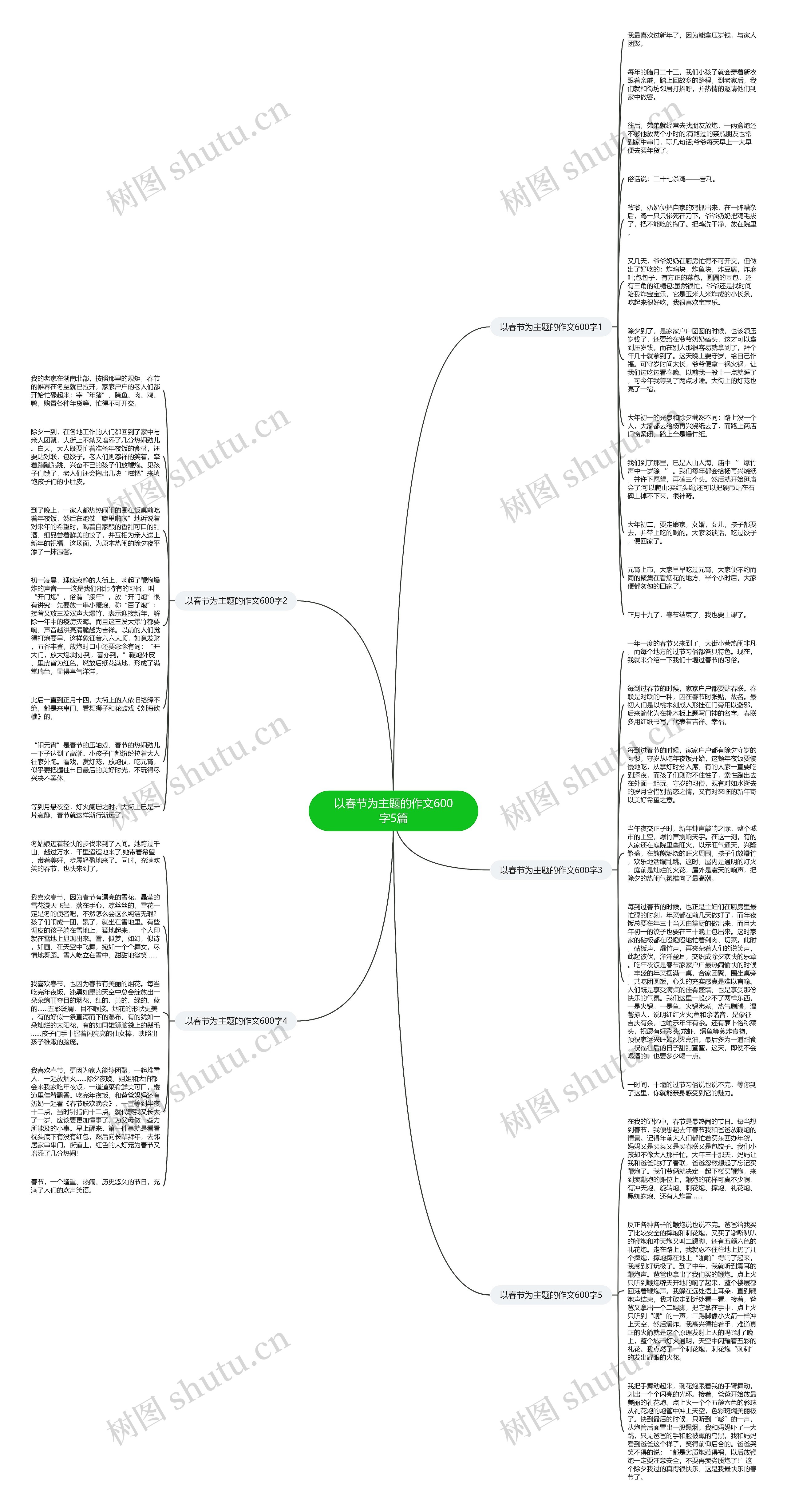 以春节为主题的作文600字5篇思维导图