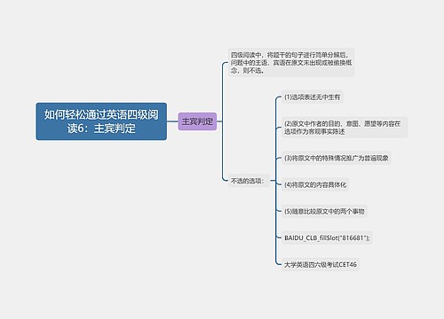 如何轻松通过英语四级阅读6：主宾判定