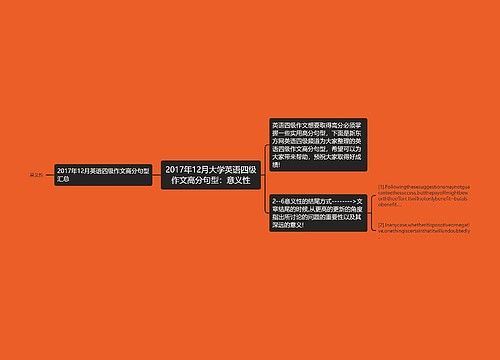 2017年12月大学英语四级作文高分句型：意义性