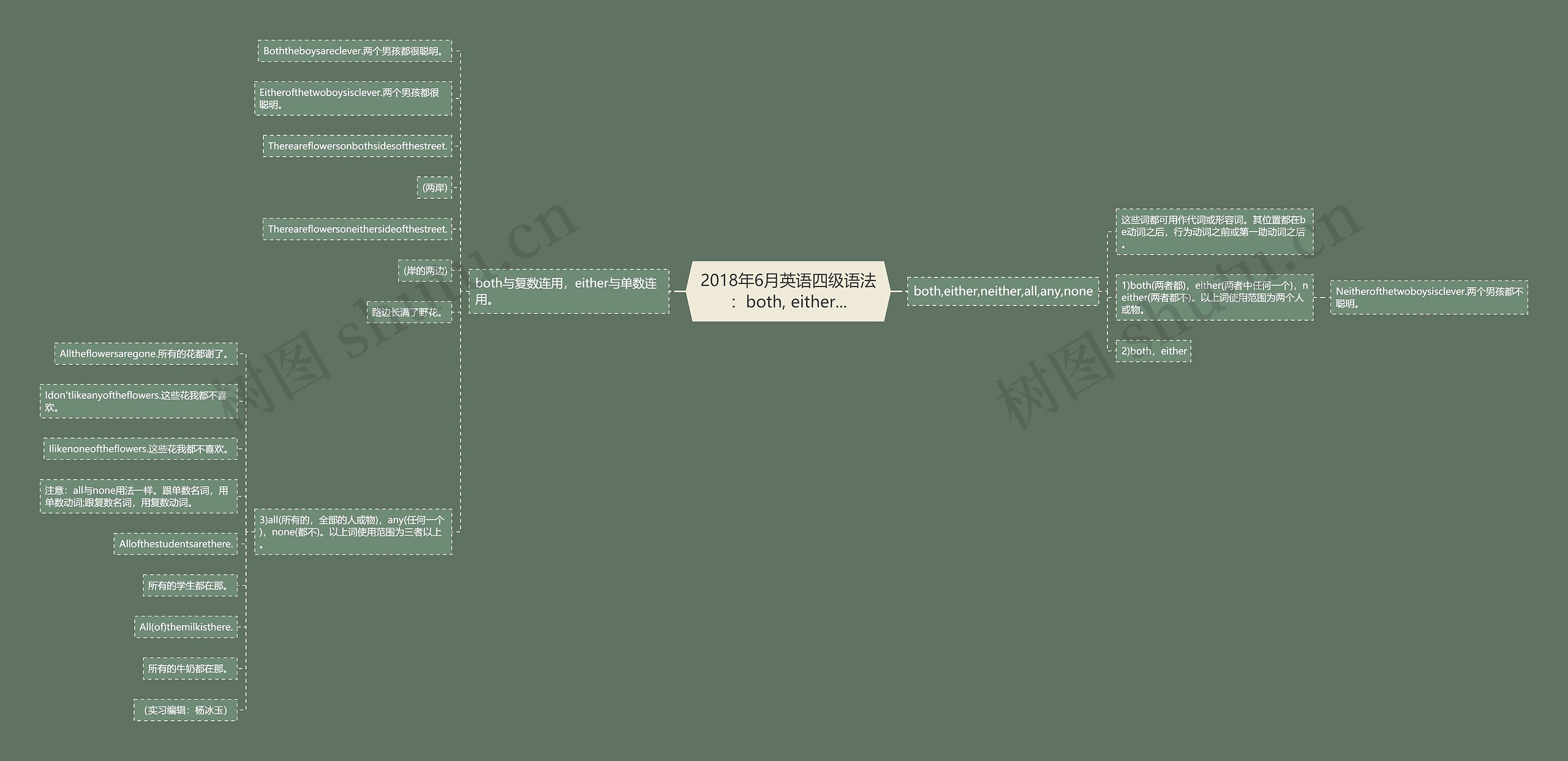2018年6月英语四级语法：both, either...思维导图