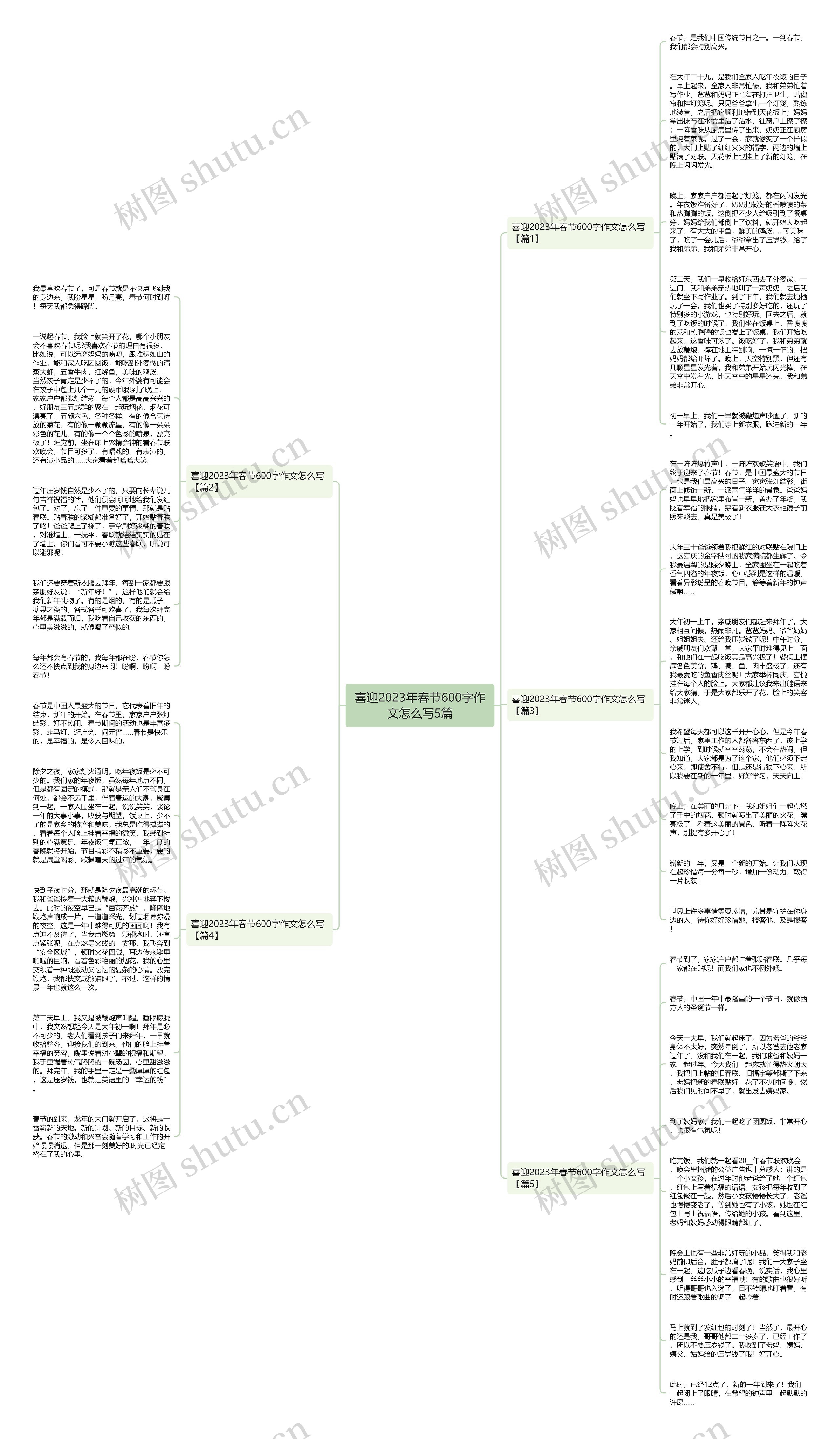 喜迎2023年春节600字作文怎么写5篇思维导图