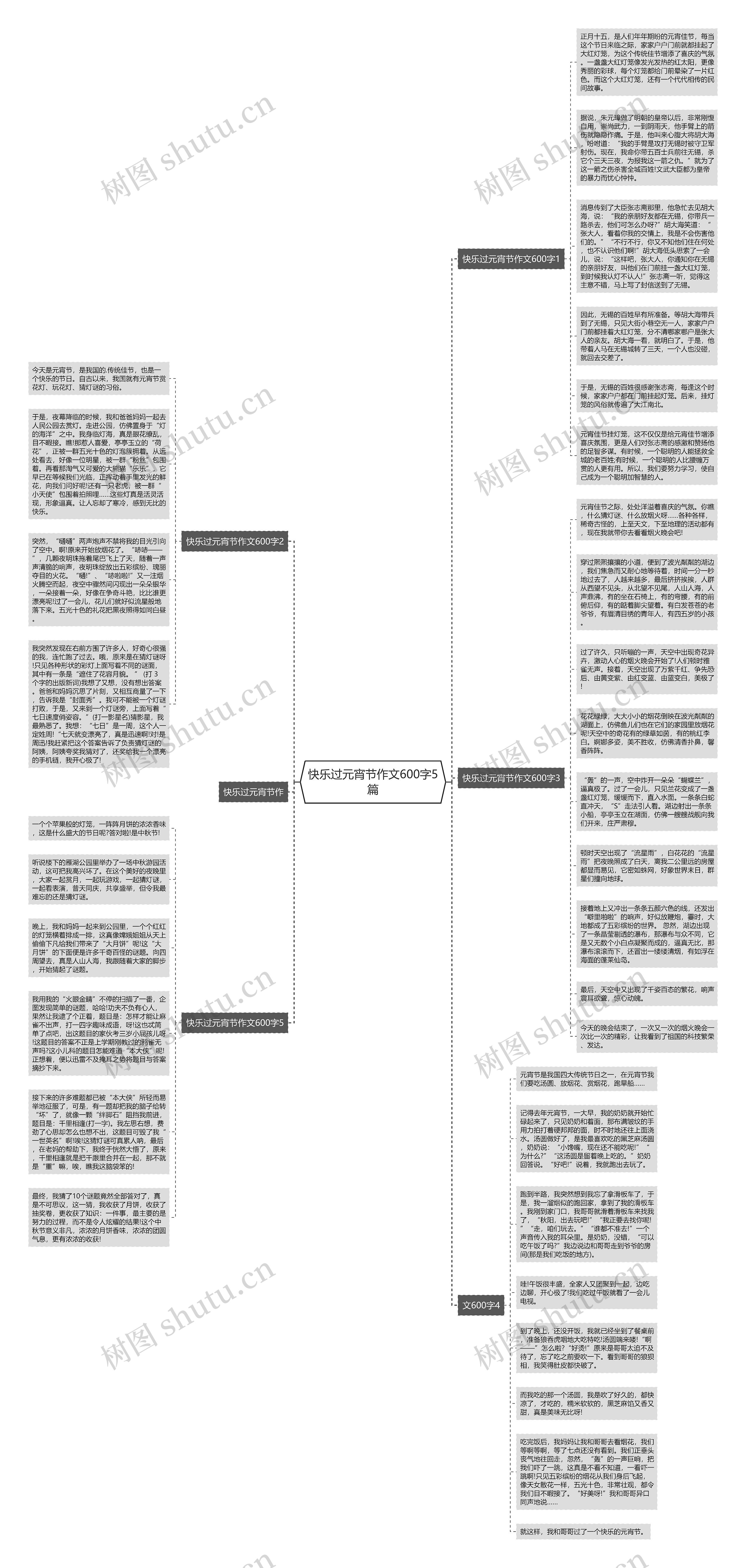 快乐过元宵节作文600字5篇思维导图