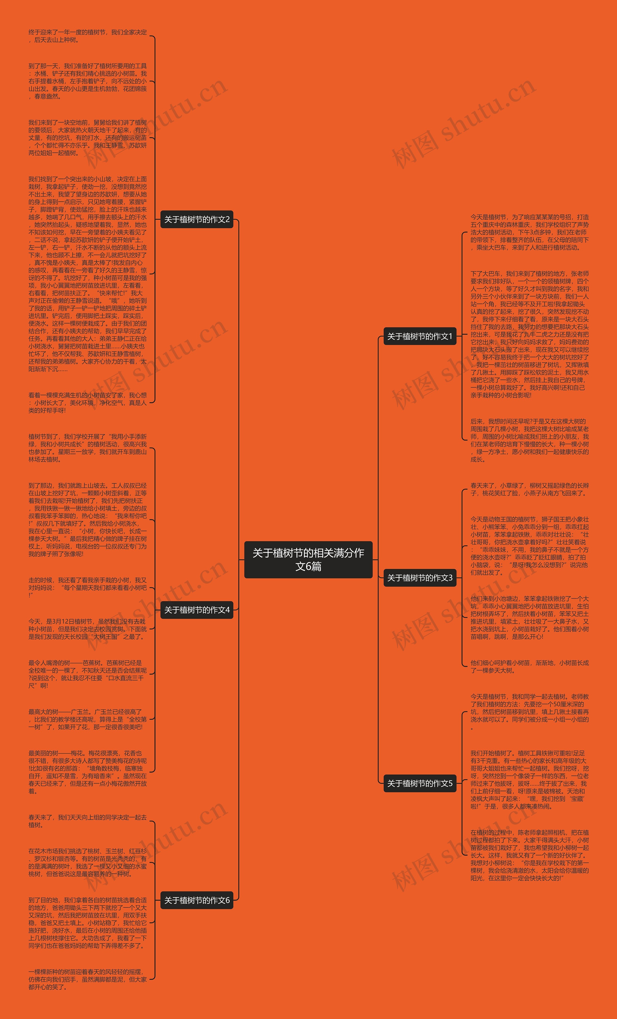 关于植树节的相关满分作文6篇思维导图