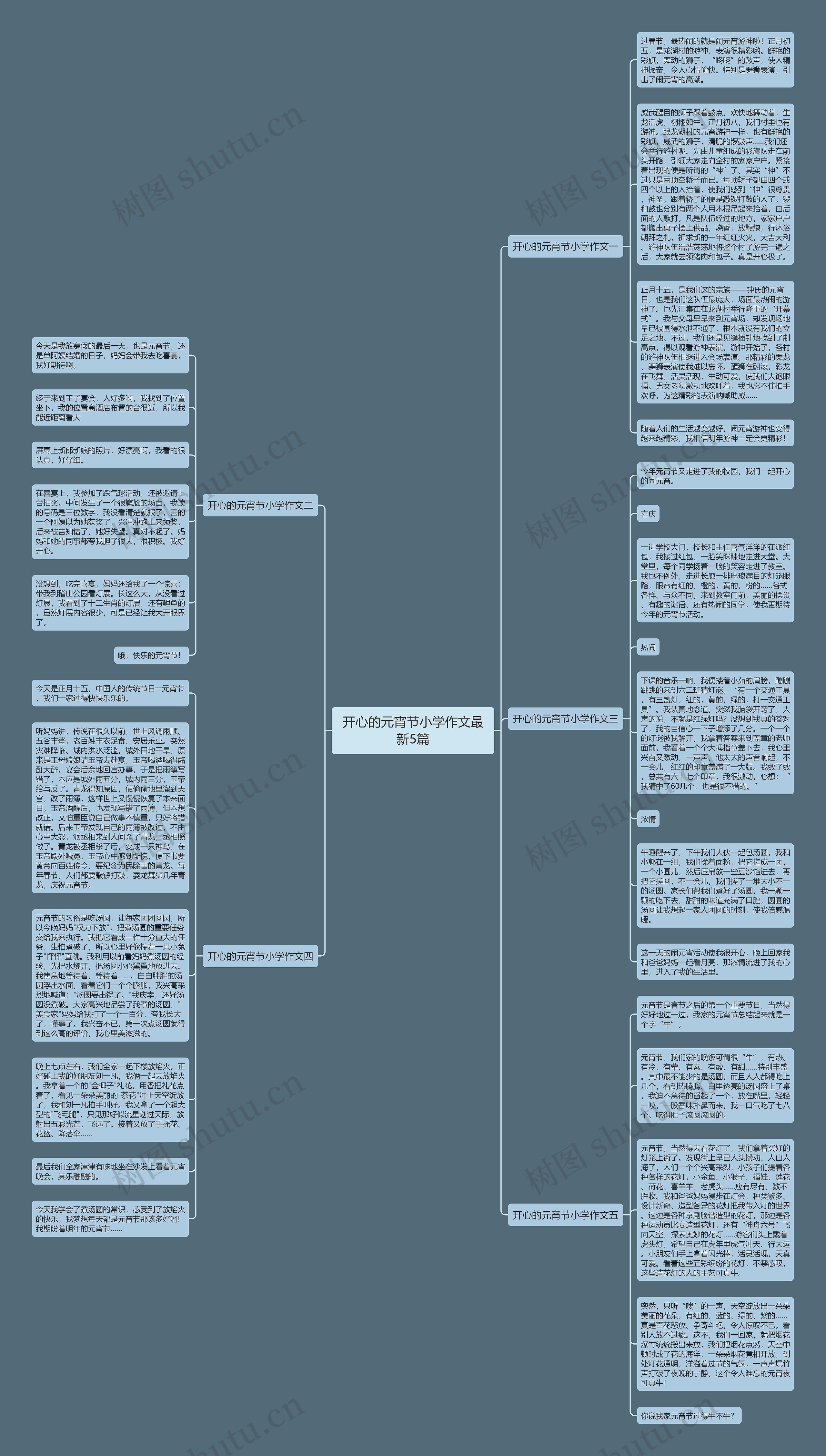 开心的元宵节小学作文最新5篇思维导图