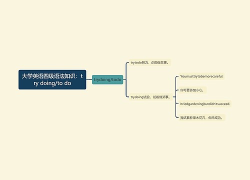 大学英语四级语法知识：try doing/to do