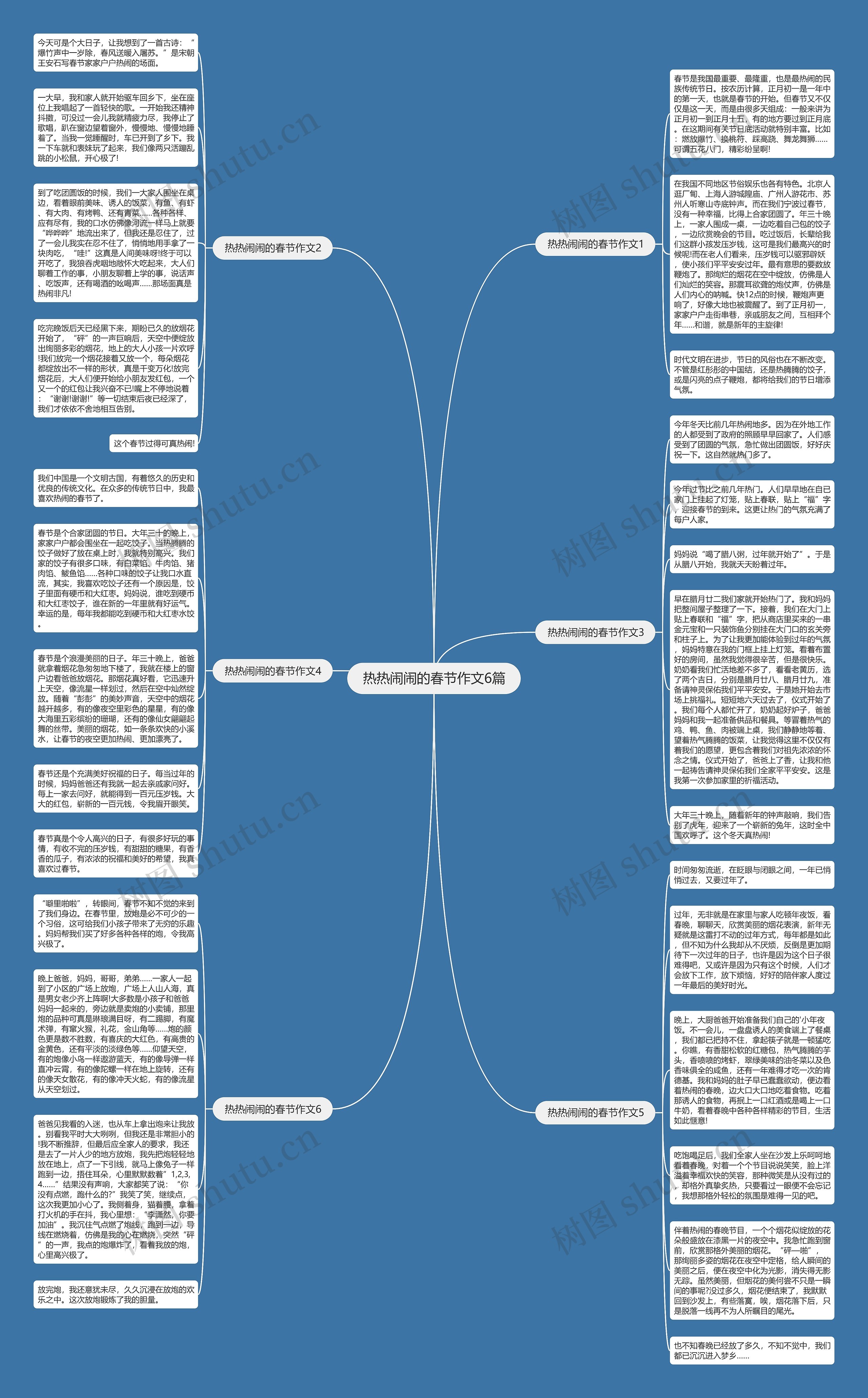热热闹闹的春节作文6篇思维导图