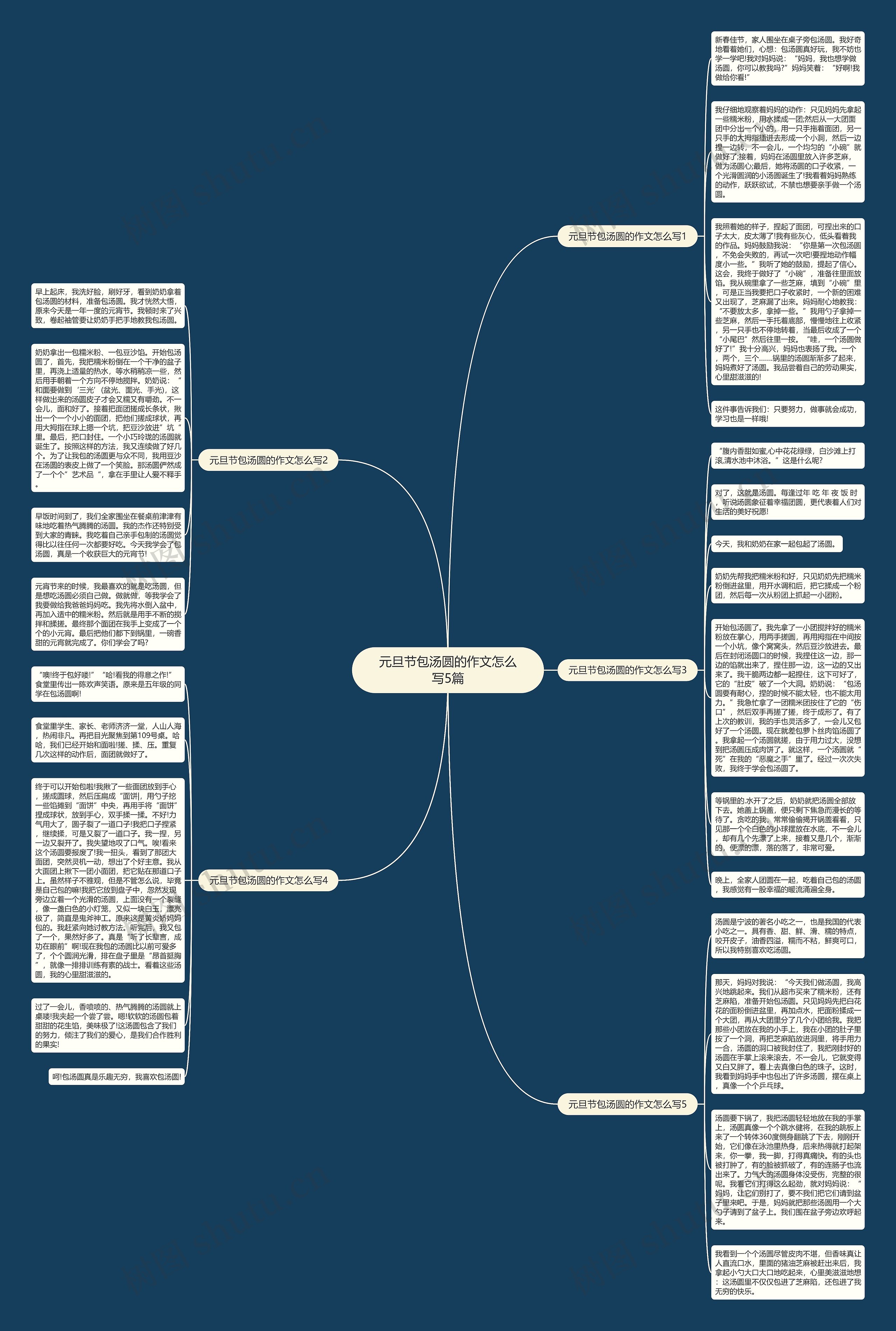 元旦节包汤圆的作文怎么写5篇思维导图