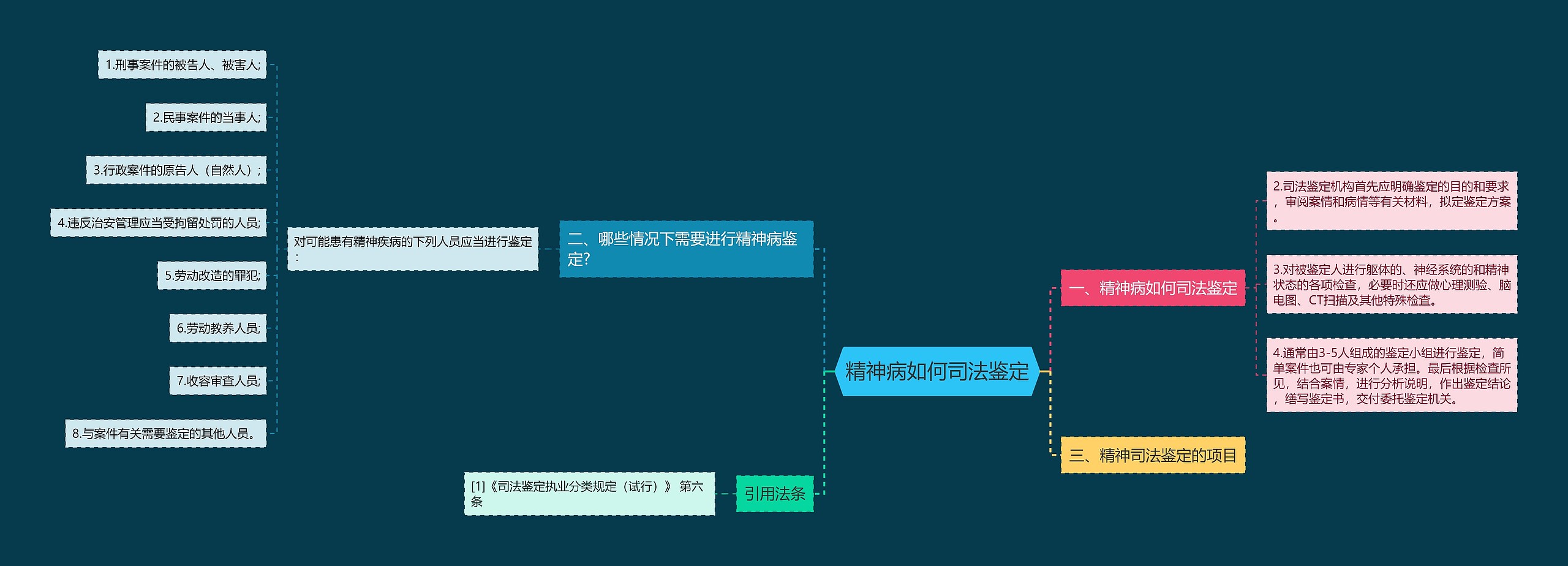 精神病如何司法鉴定思维导图