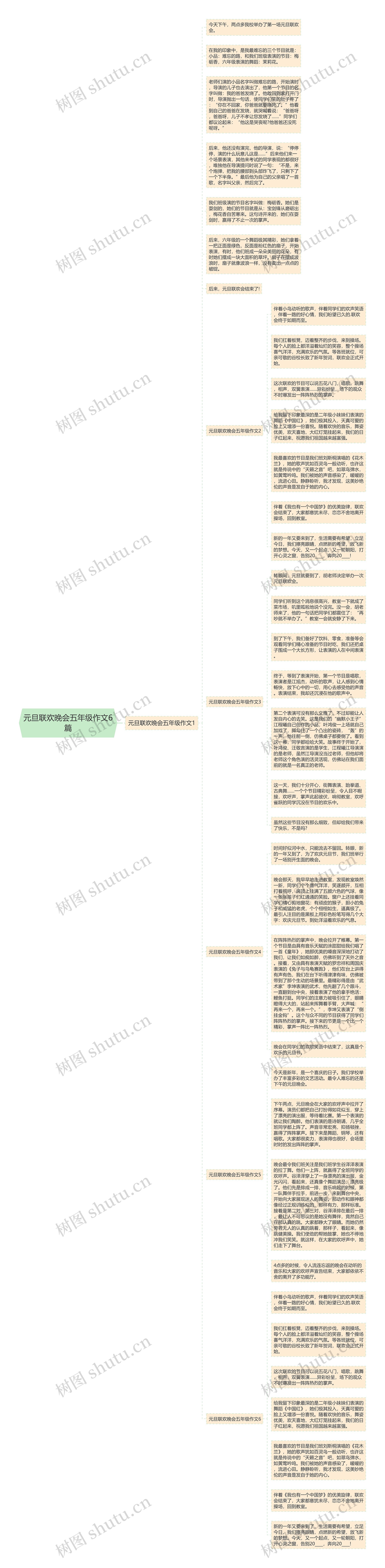 元旦联欢晚会五年级作文6篇思维导图