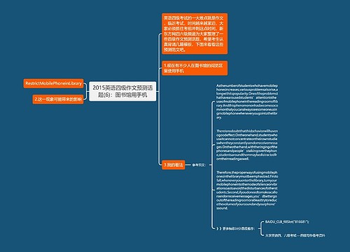 2015英语四级作文预测话题(6)：图书馆用手机