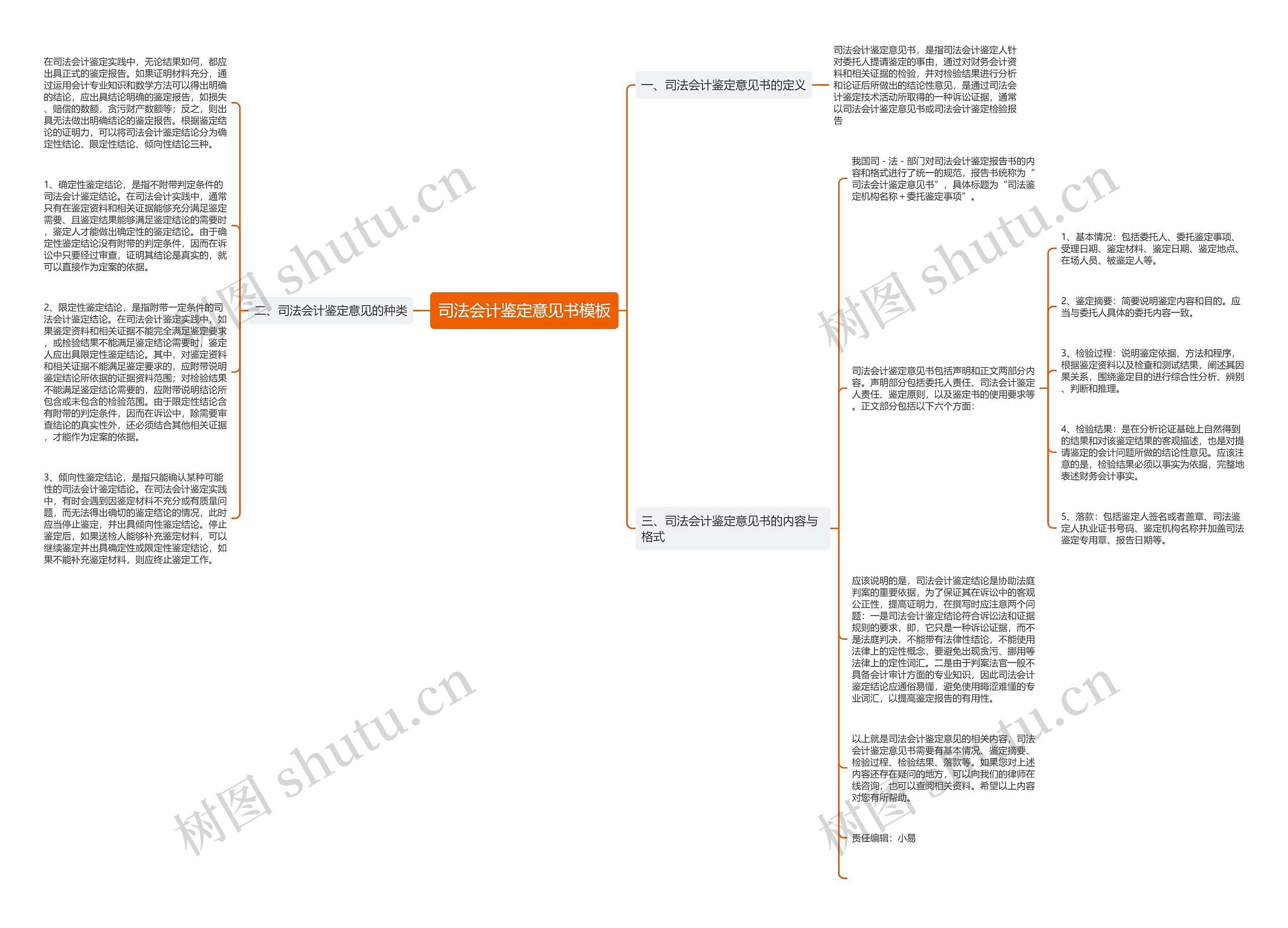 司法会计鉴定意见书思维导图