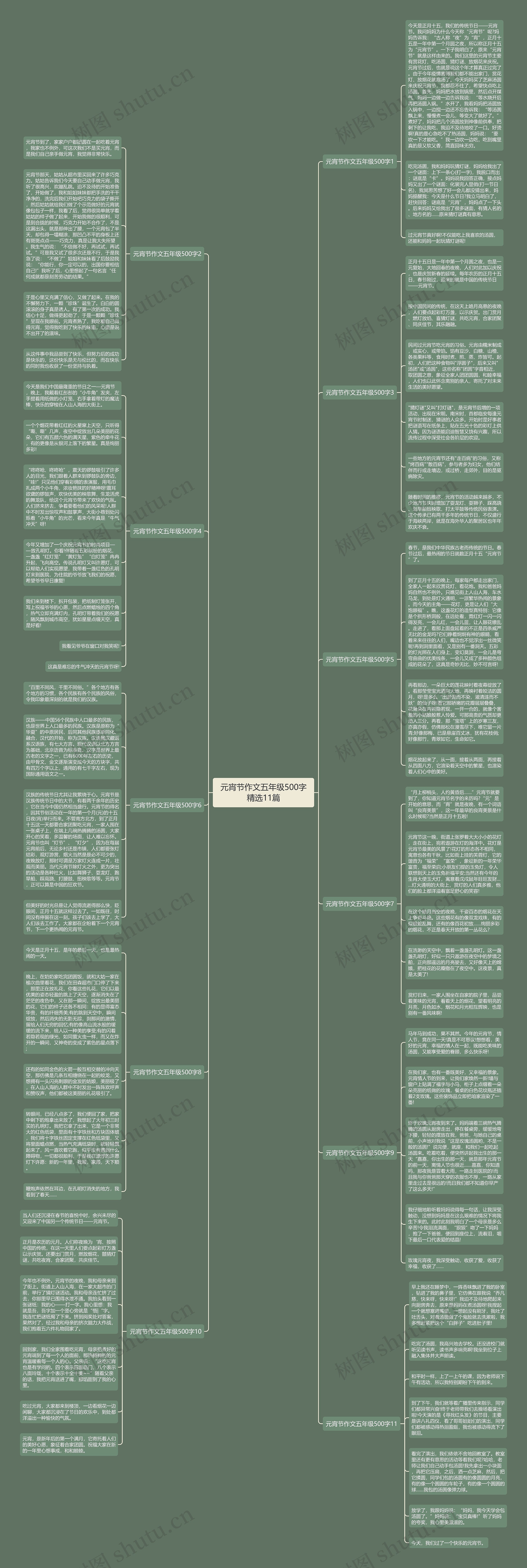 元宵节作文五年级500字精选11篇思维导图