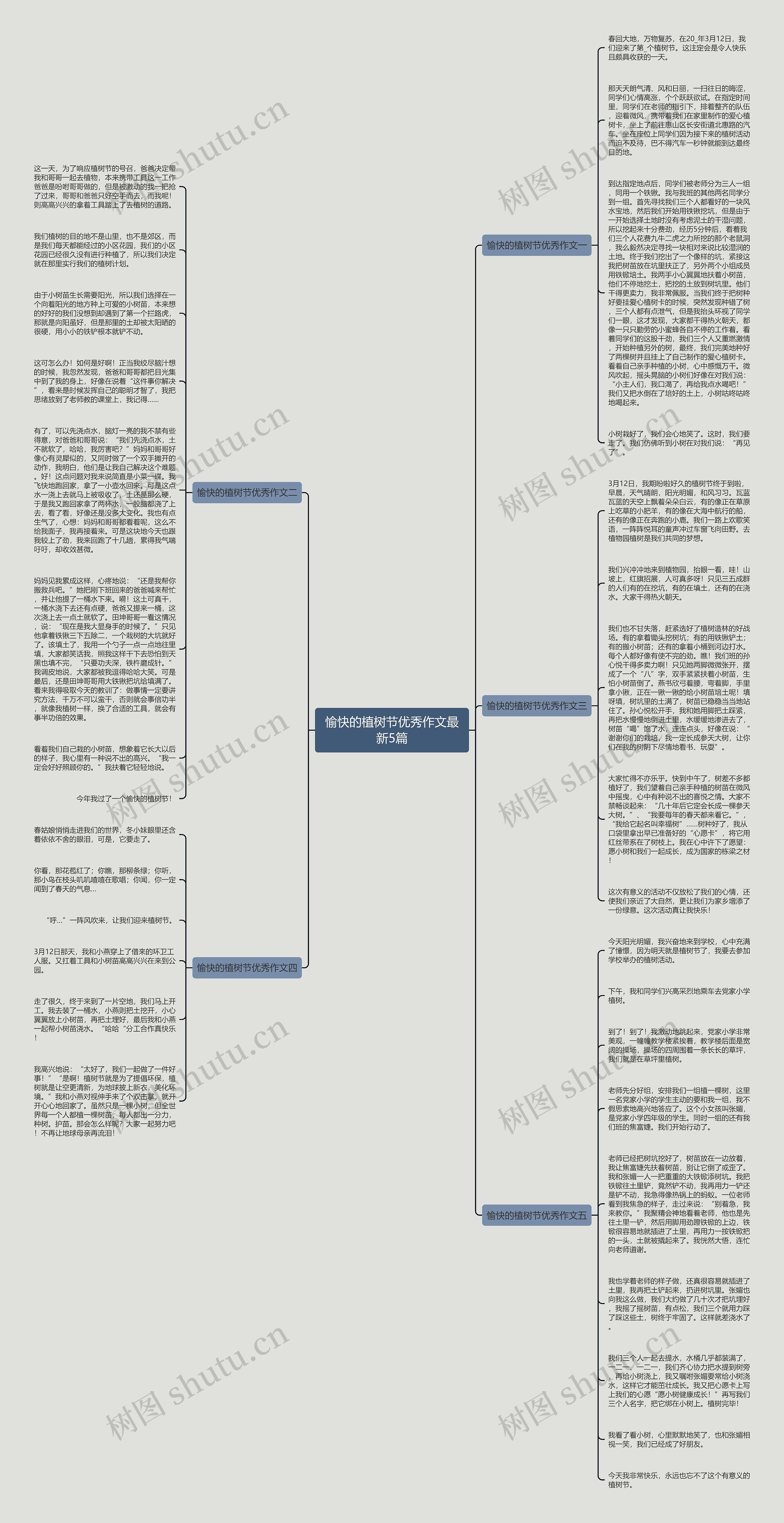 愉快的植树节优秀作文最新5篇思维导图