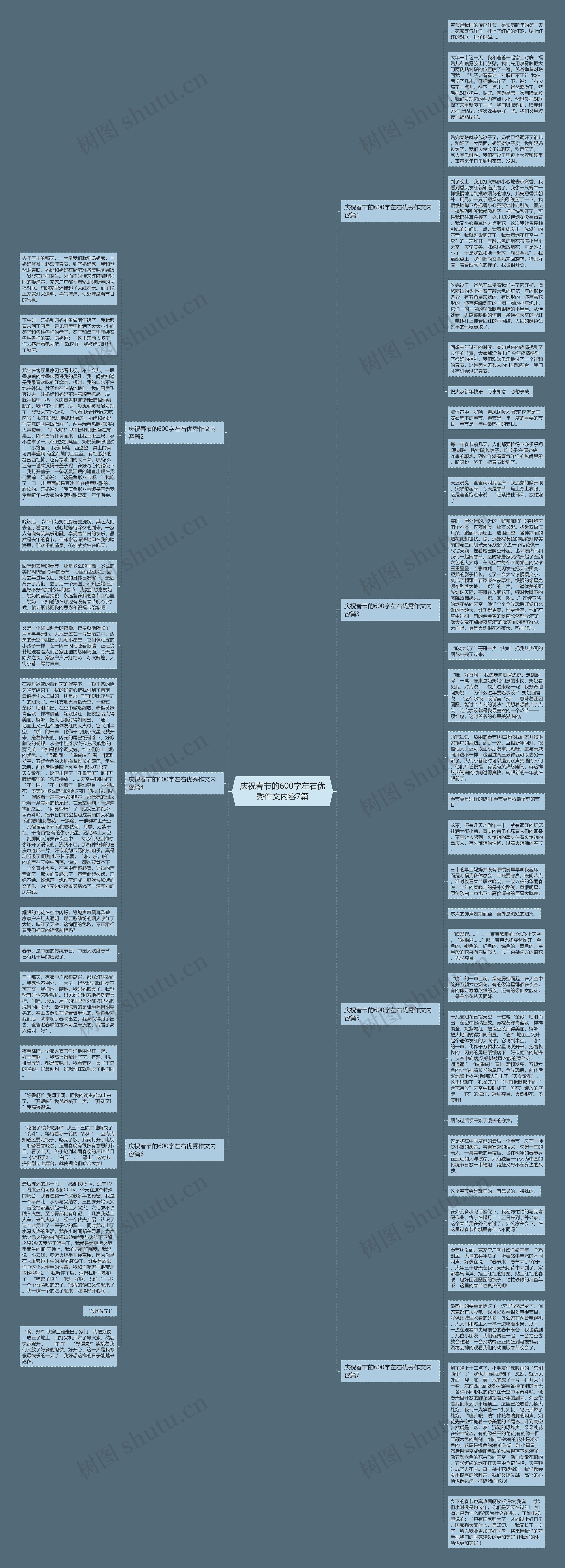 庆祝春节的600字左右优秀作文内容7篇思维导图