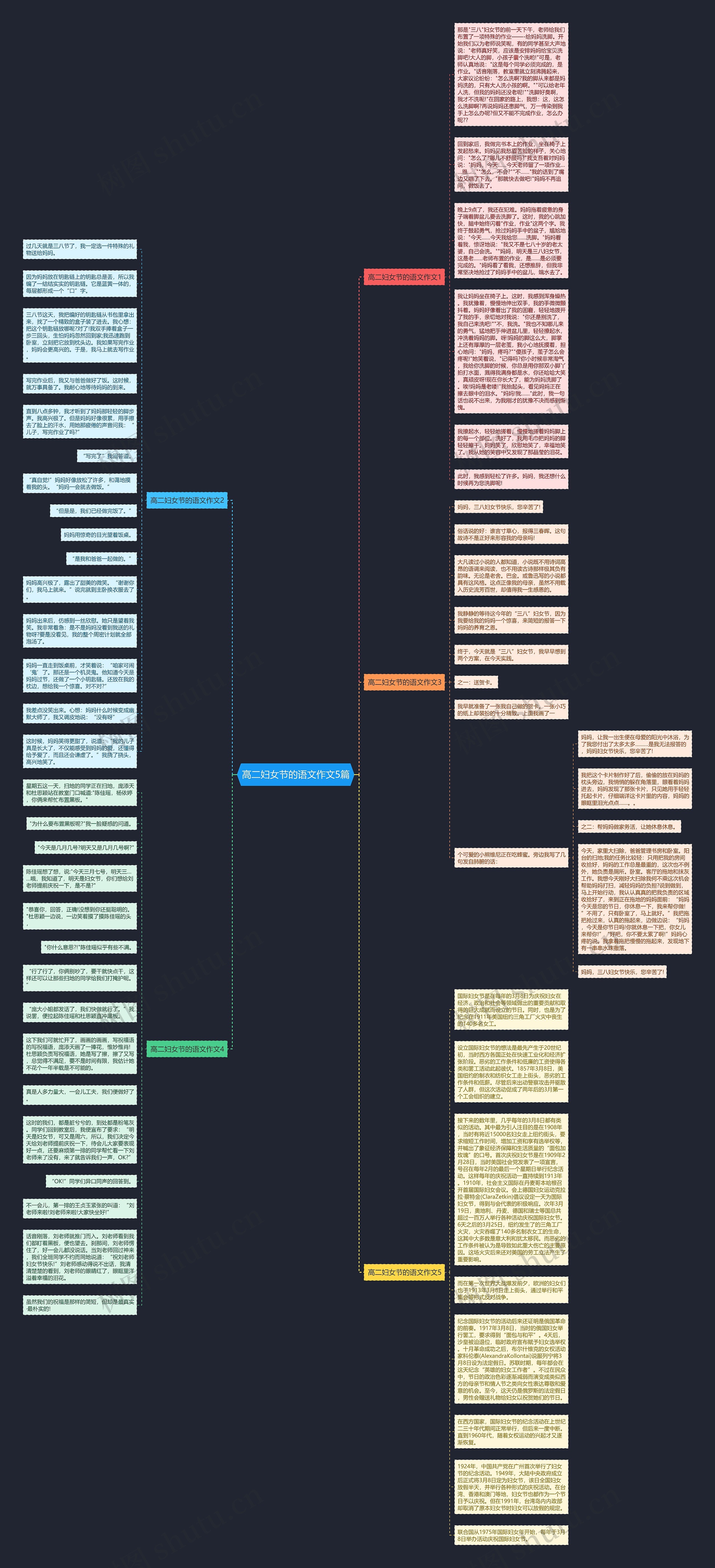 高二妇女节的语文作文5篇思维导图