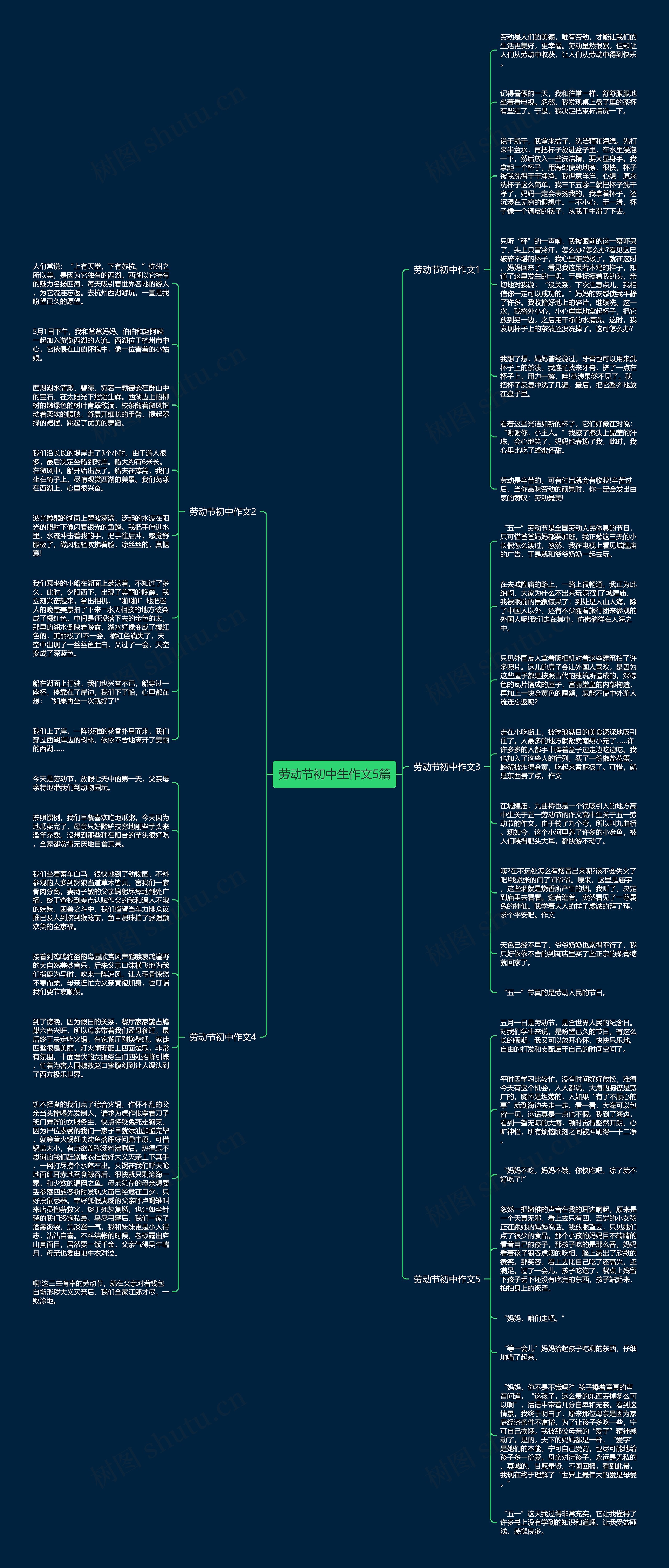 劳动节初中生作文5篇思维导图