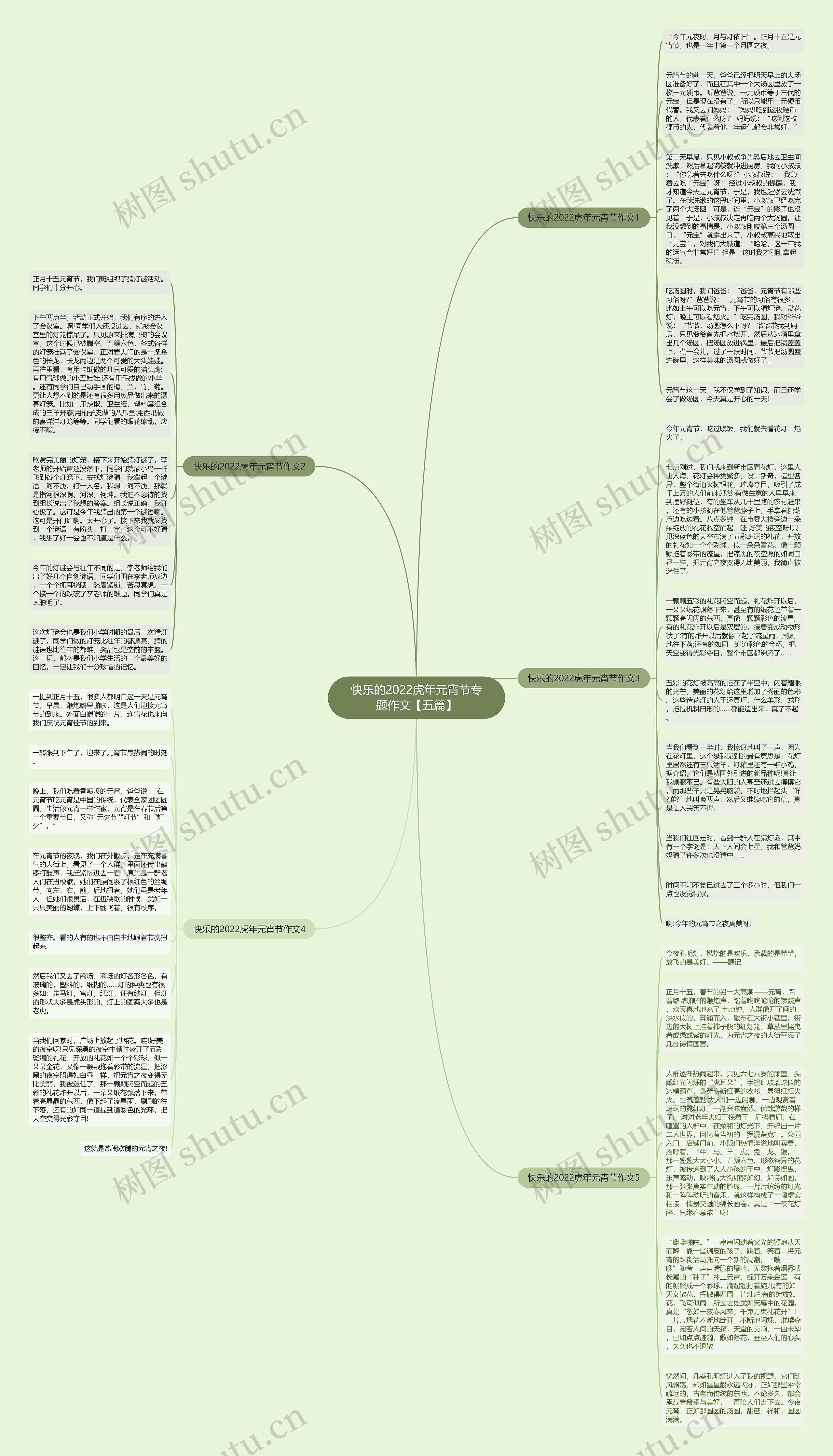 快乐的2022虎年元宵节专题作文【五篇】思维导图