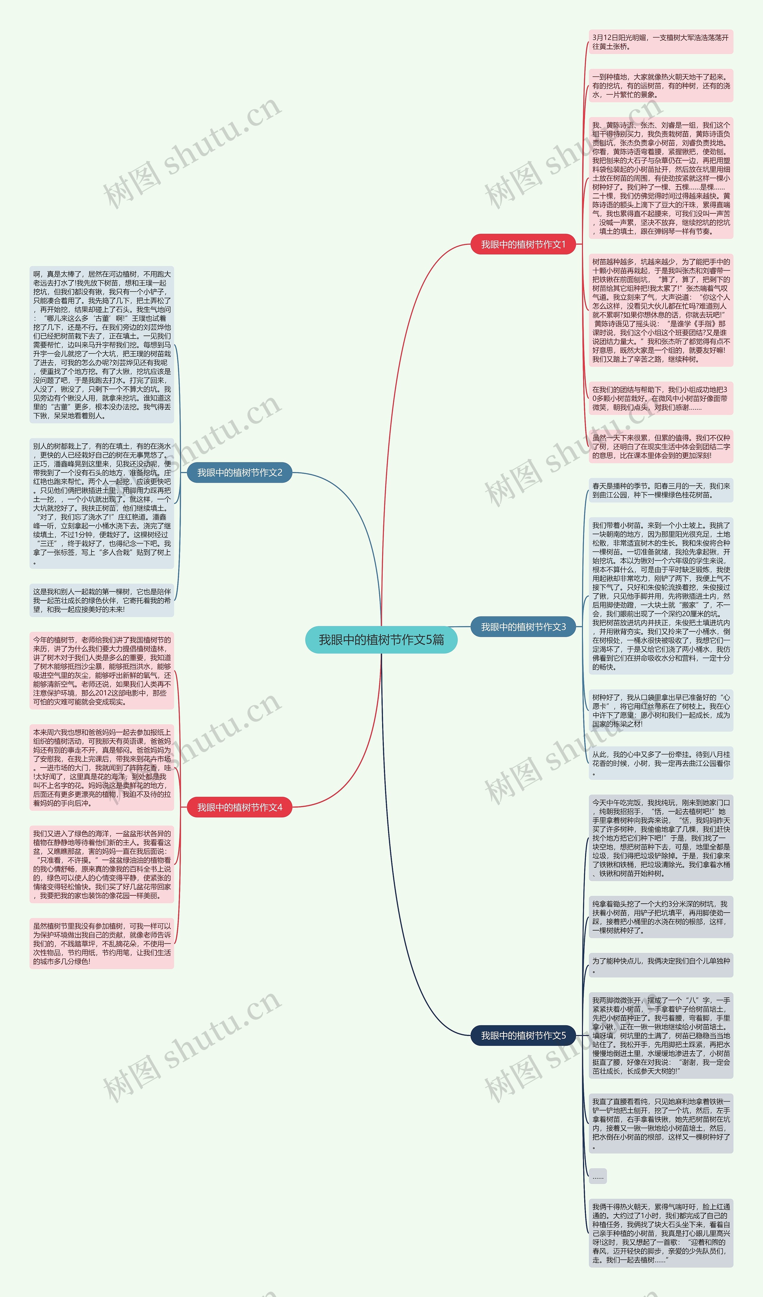 我眼中的植树节作文5篇思维导图
