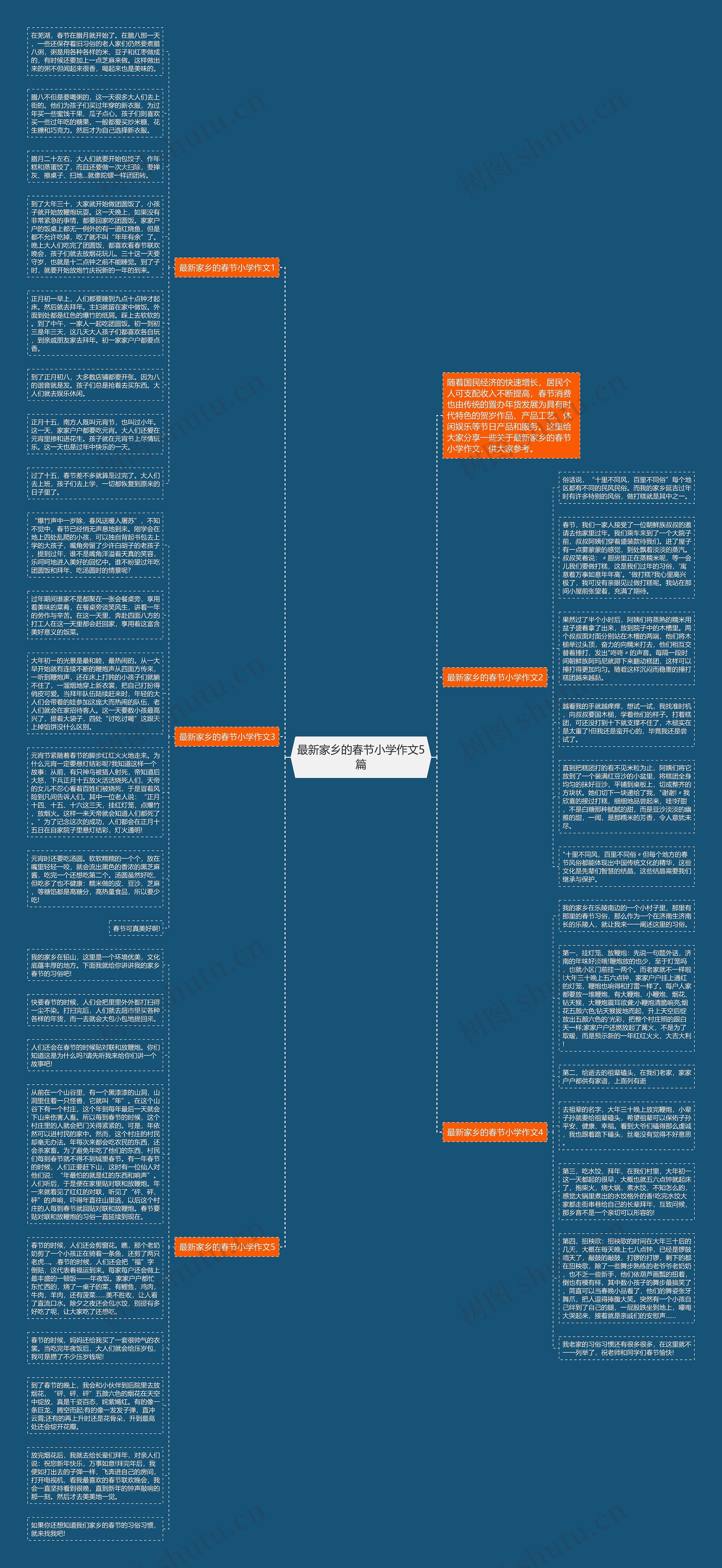 最新家乡的春节小学作文5篇思维导图