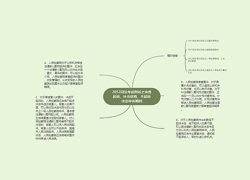 2012司法考试刑诉之审查起诉、补充侦查、不起诉决定申诉期间