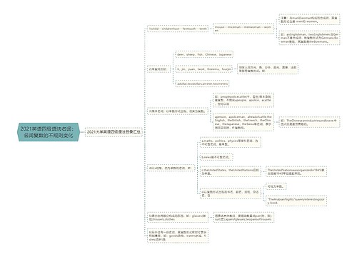 2021英语四级语法名词：名词复数的不规则变化