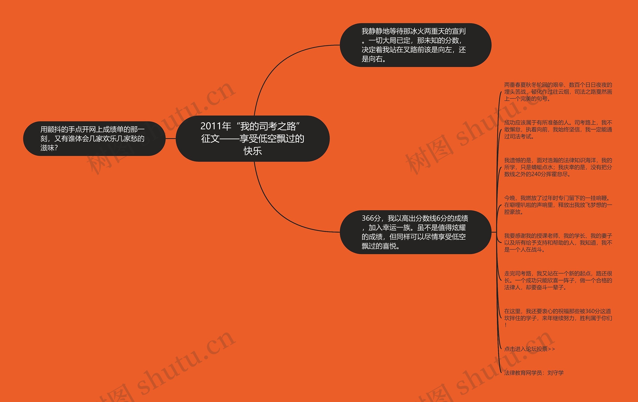 2011年“我的司考之路”征文——享受低空飘过的快乐思维导图