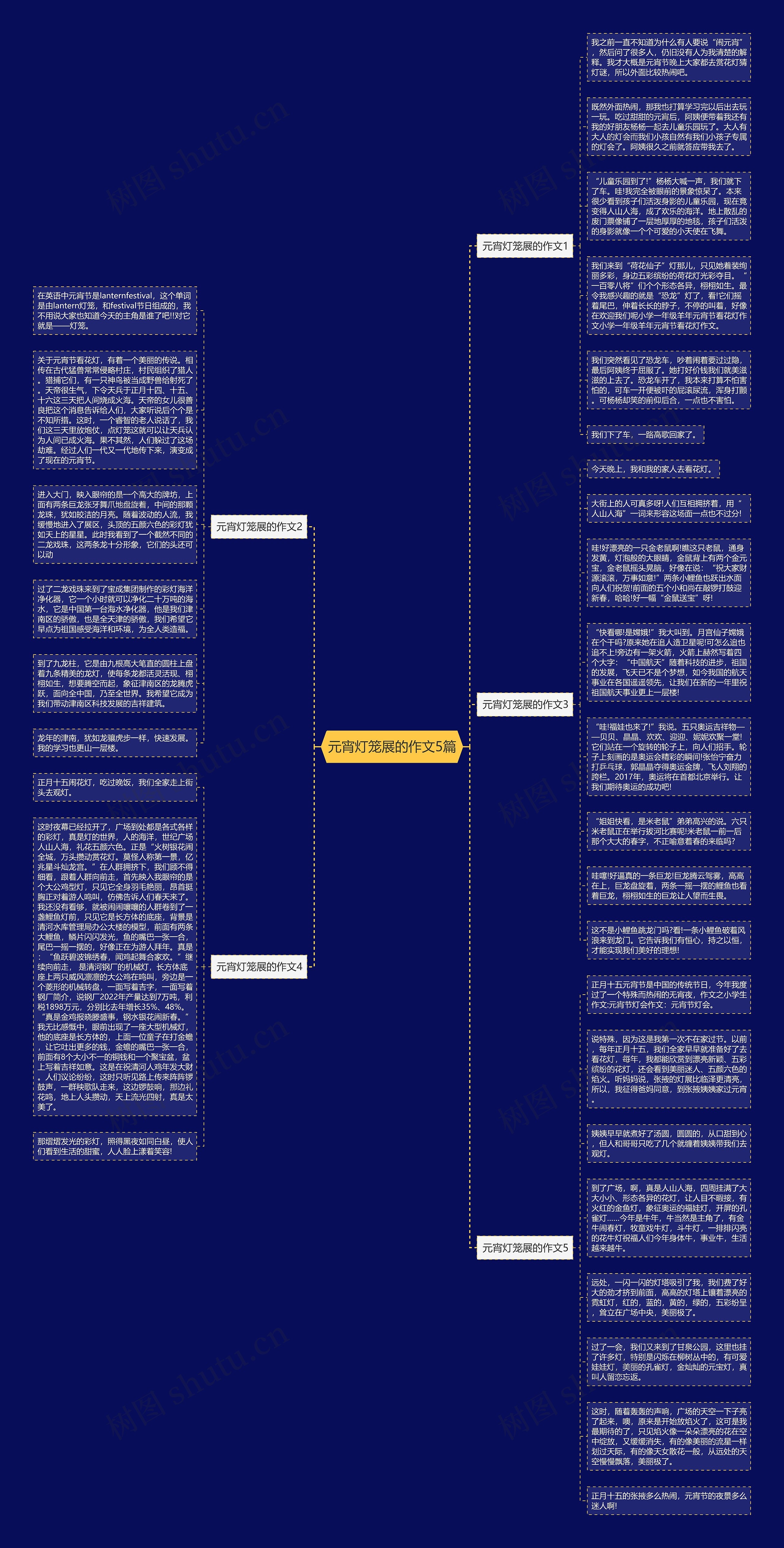 元宵灯笼展的作文5篇思维导图