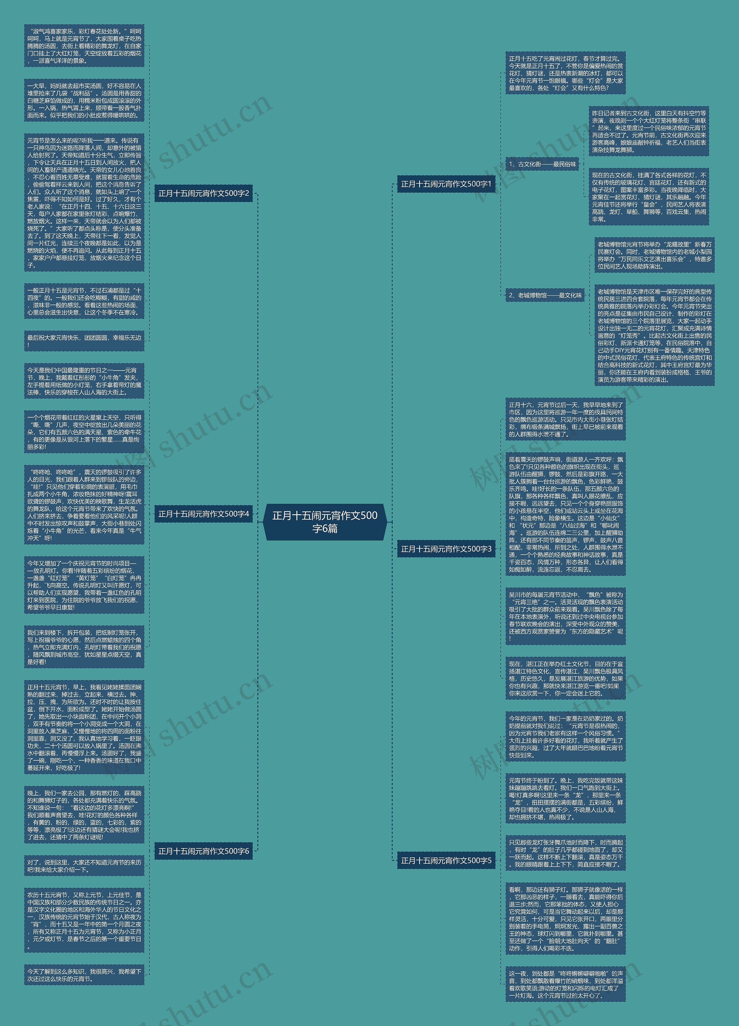 正月十五闹元宵作文500字6篇思维导图