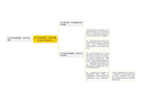 2012司法考试：违法从事行政许可活动行为