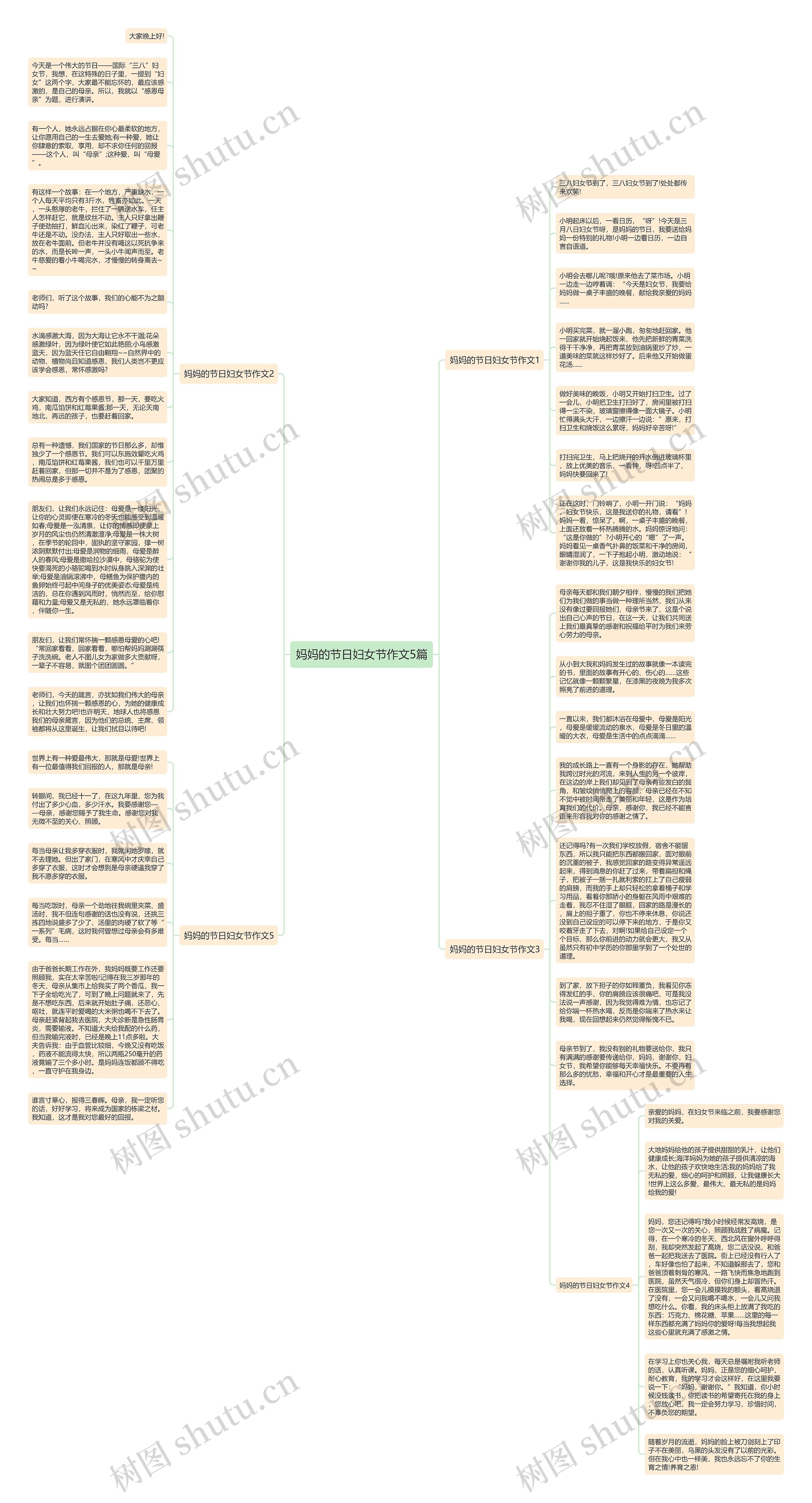 妈妈的节日妇女节作文5篇思维导图