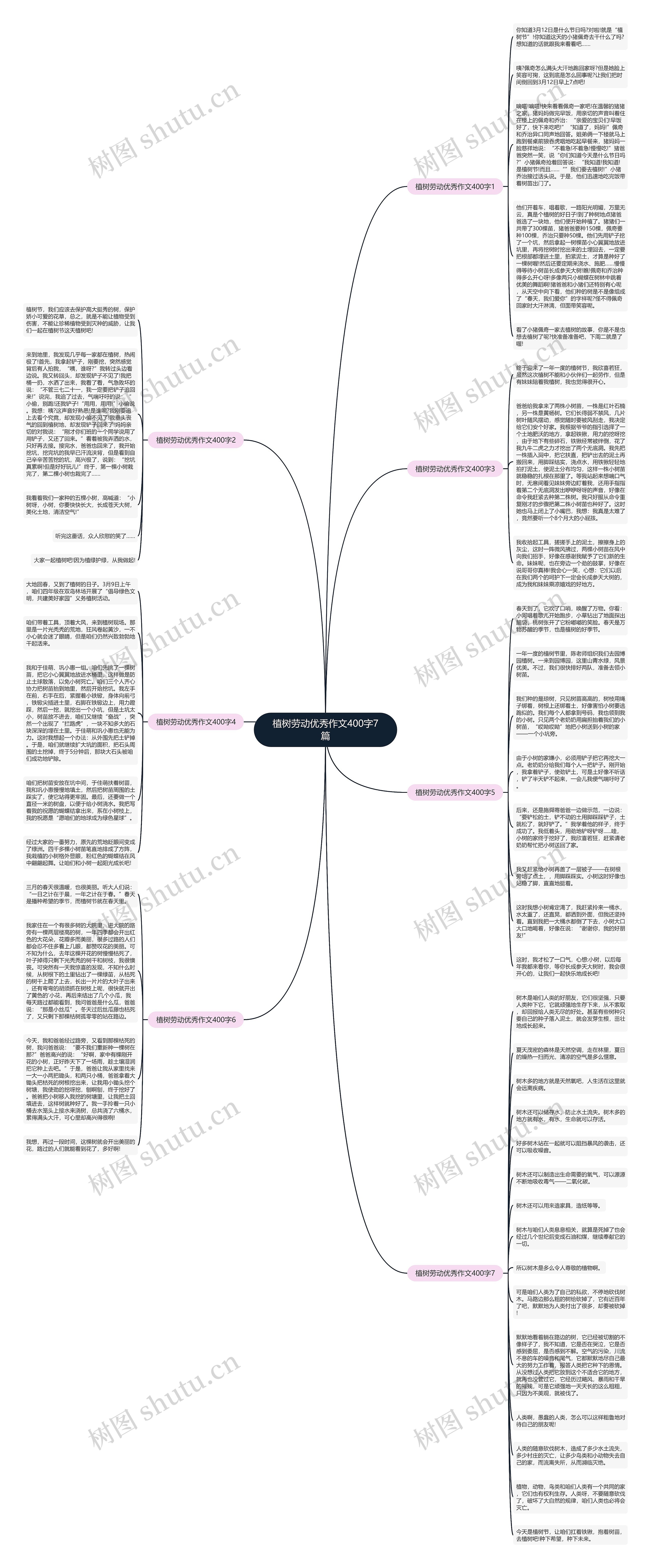 植树劳动优秀作文400字7篇思维导图