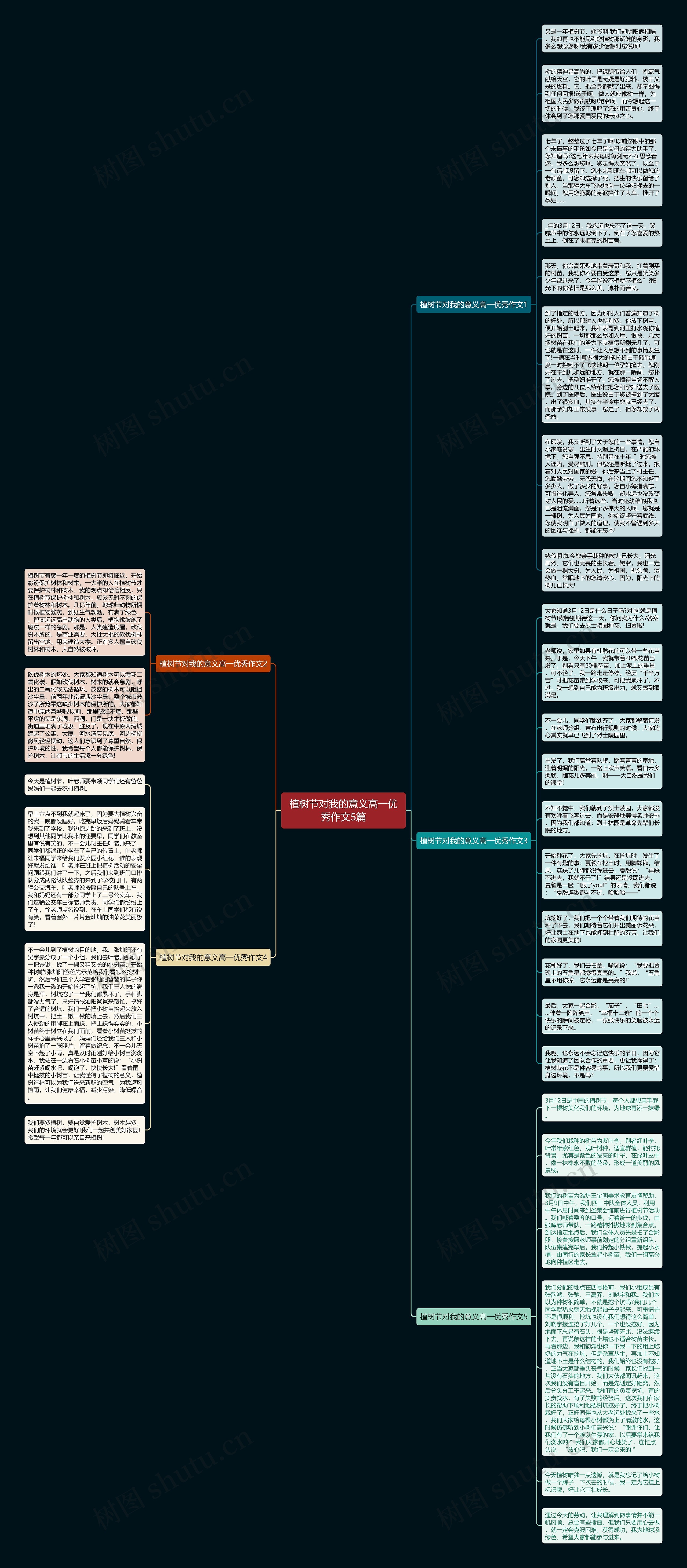 植树节对我的意义高一优秀作文5篇思维导图
