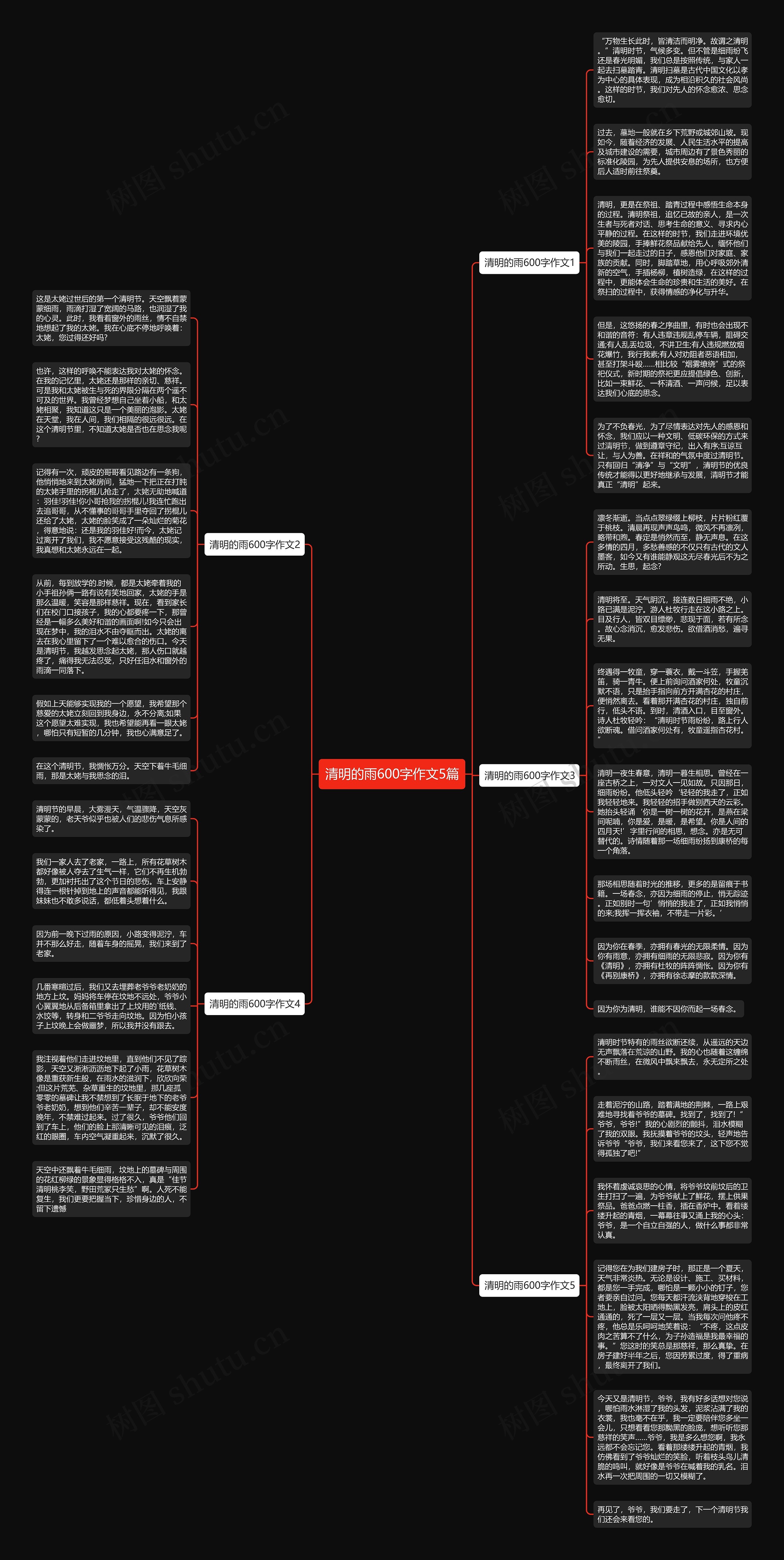 清明的雨600字作文5篇思维导图