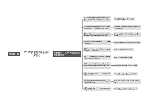 2021年英语四级语法模拟练习(4)