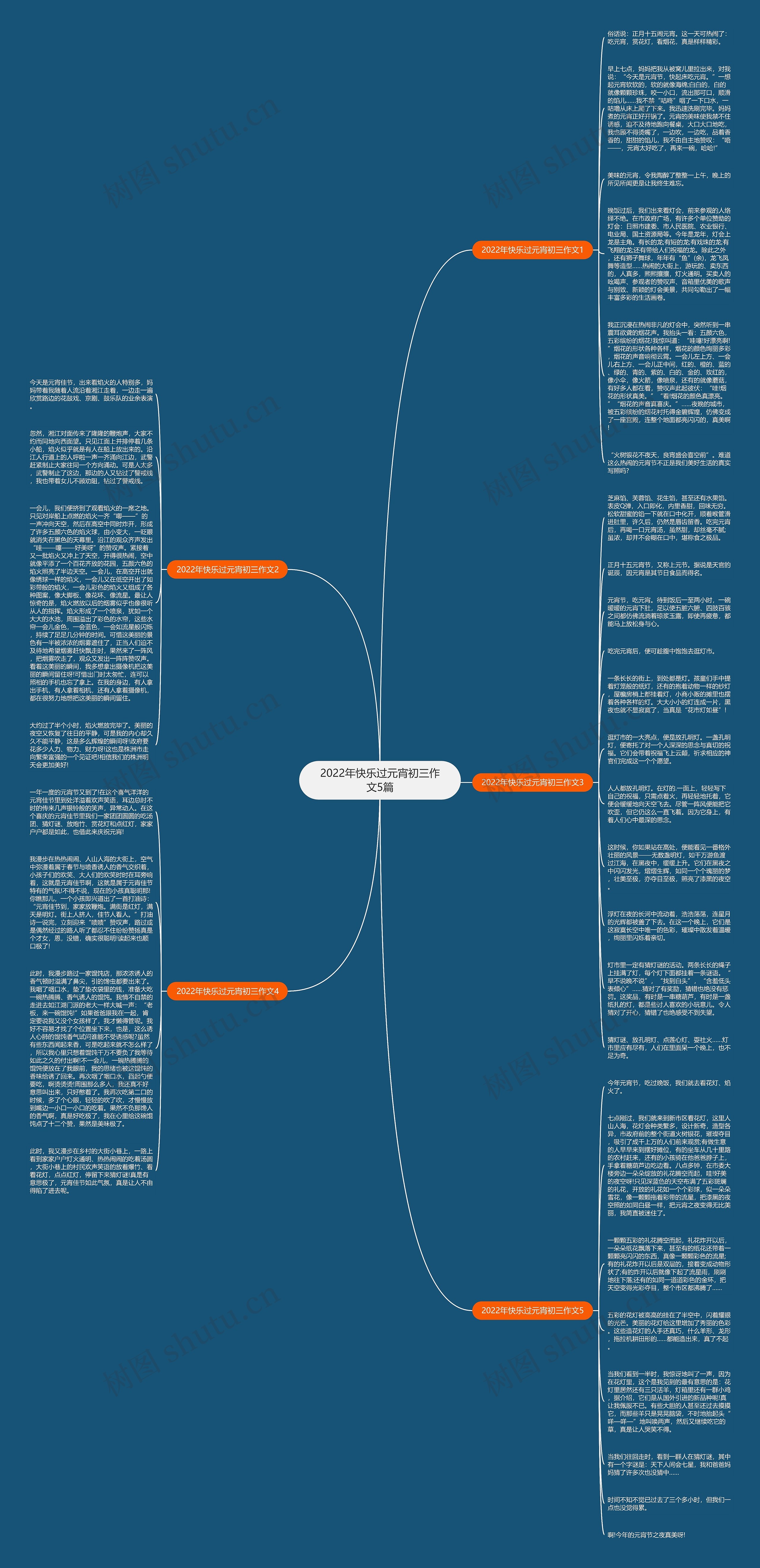 2022年快乐过元宵初三作文5篇思维导图