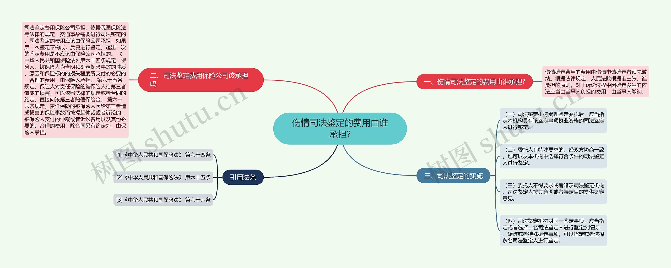 伤情司法鉴定的费用由谁承担?思维导图