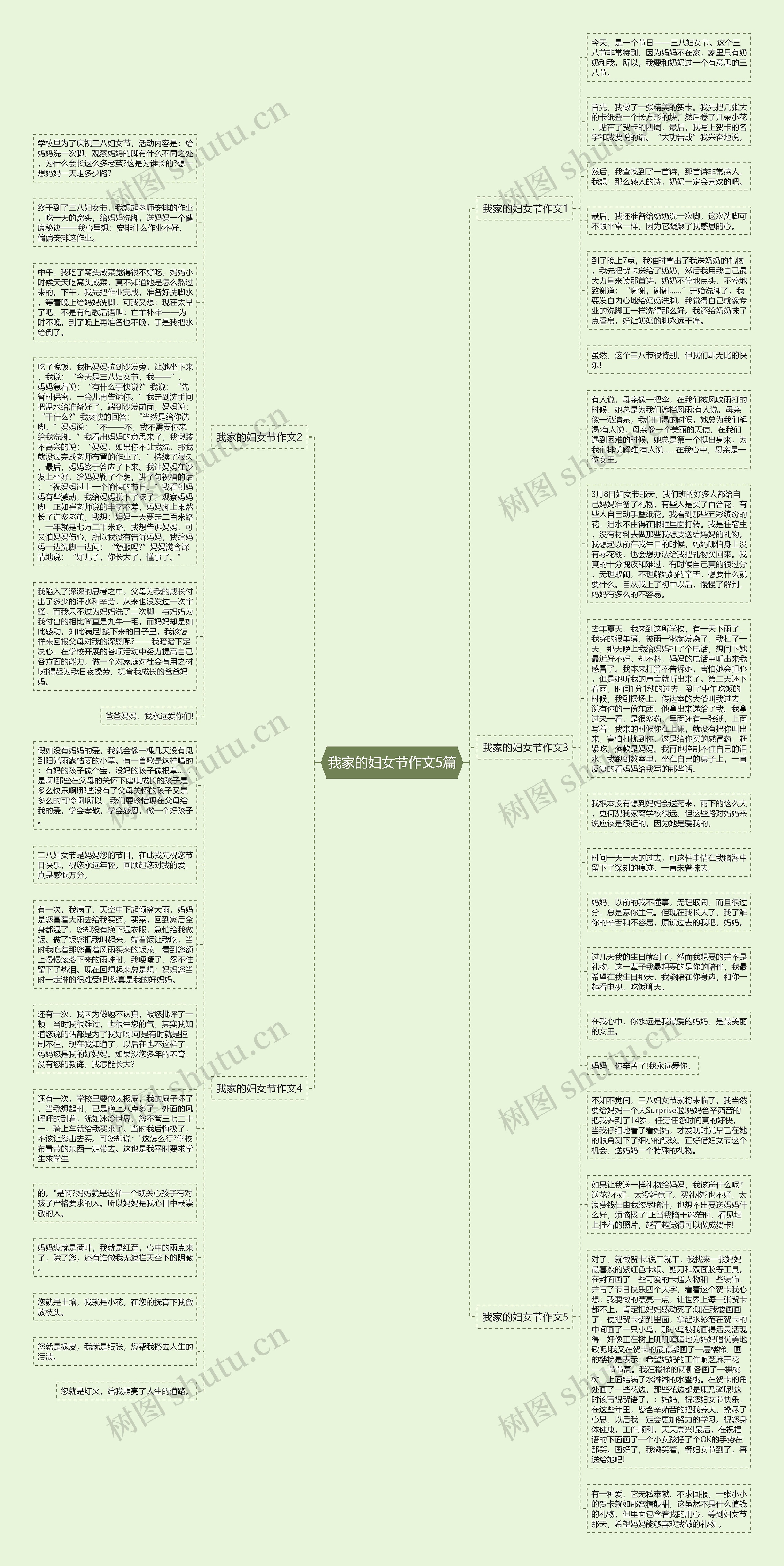 我家的妇女节作文5篇思维导图