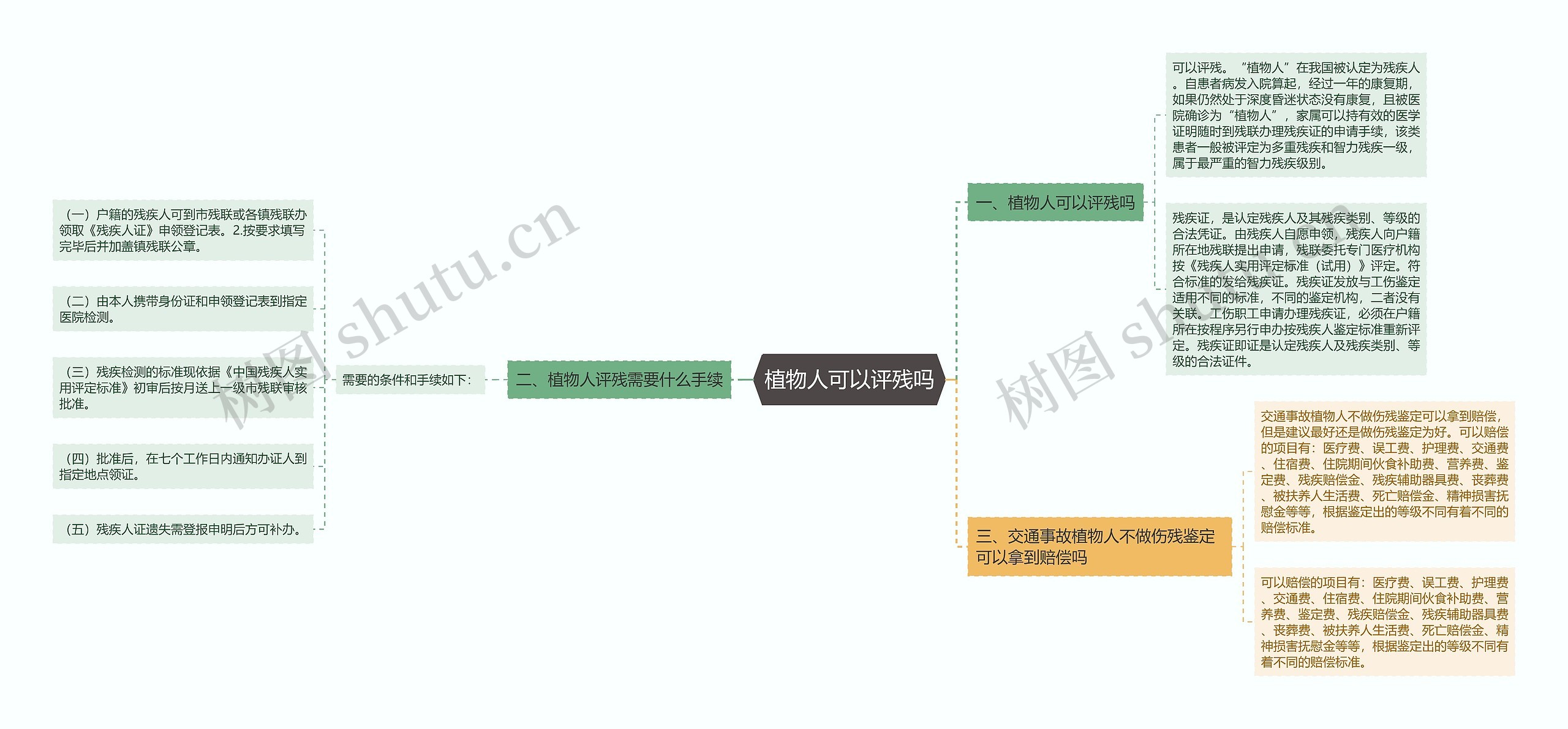 植物人可以评残吗思维导图