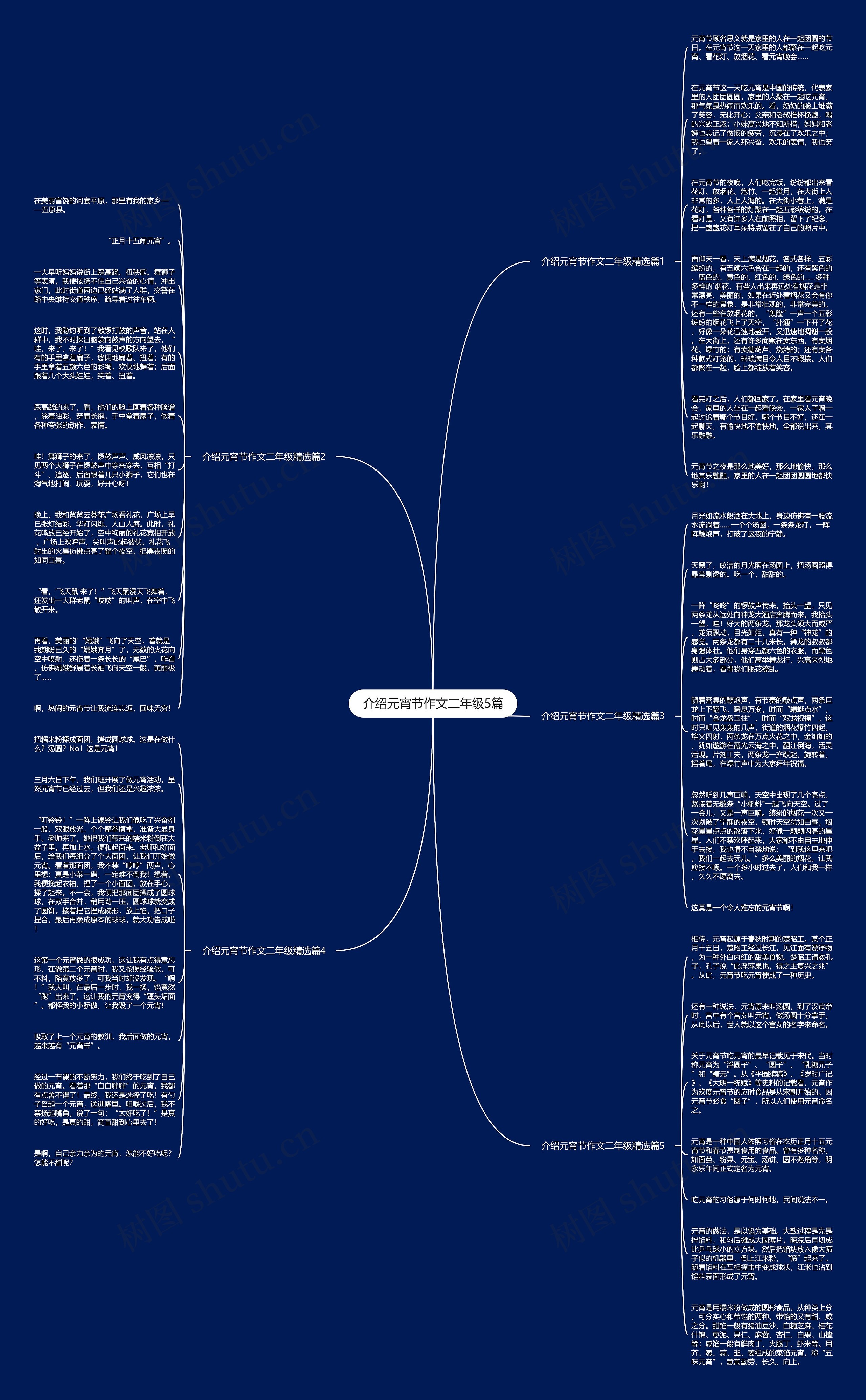 介绍元宵节作文二年级5篇思维导图