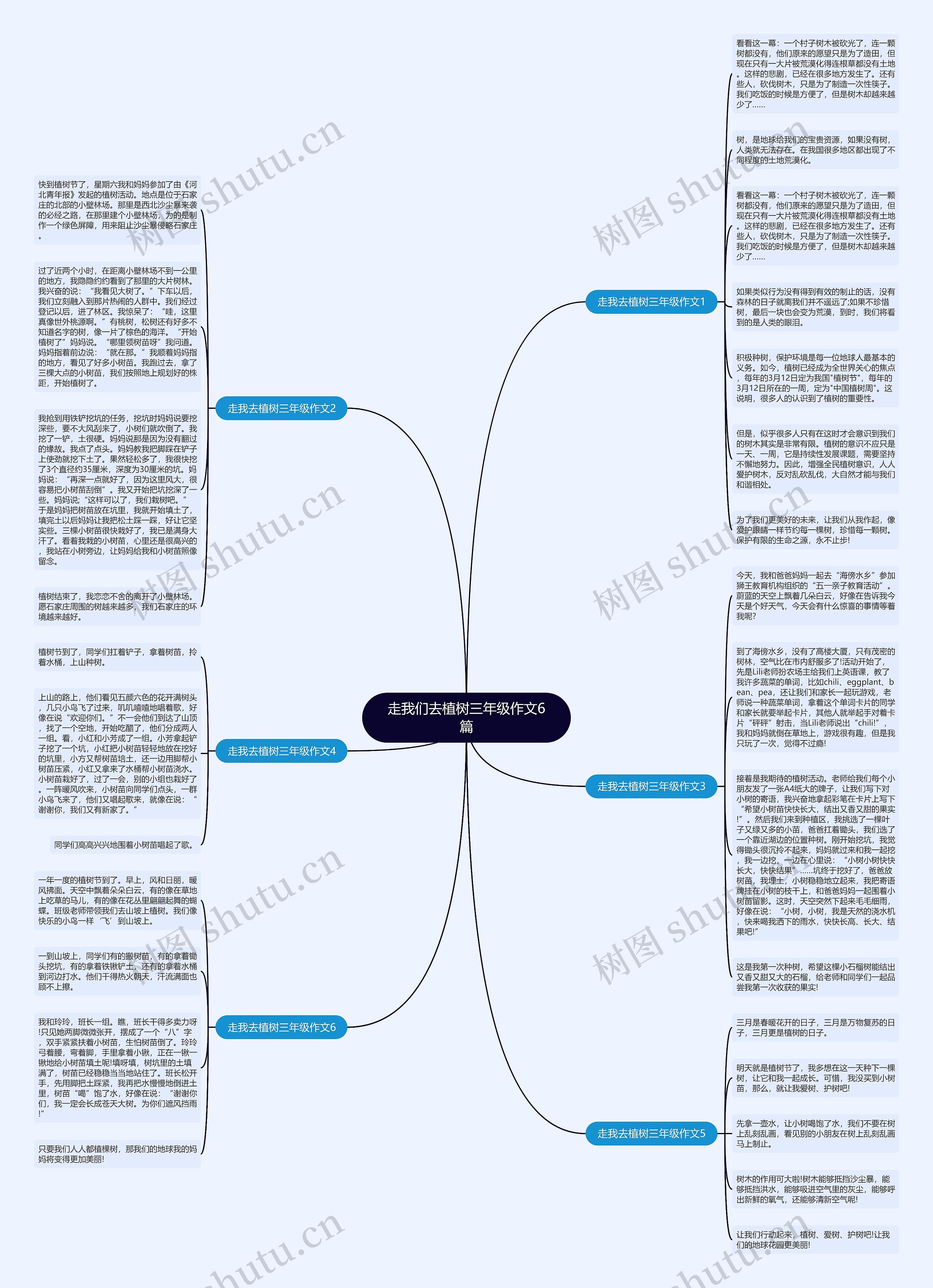 走我们去植树三年级作文6篇思维导图